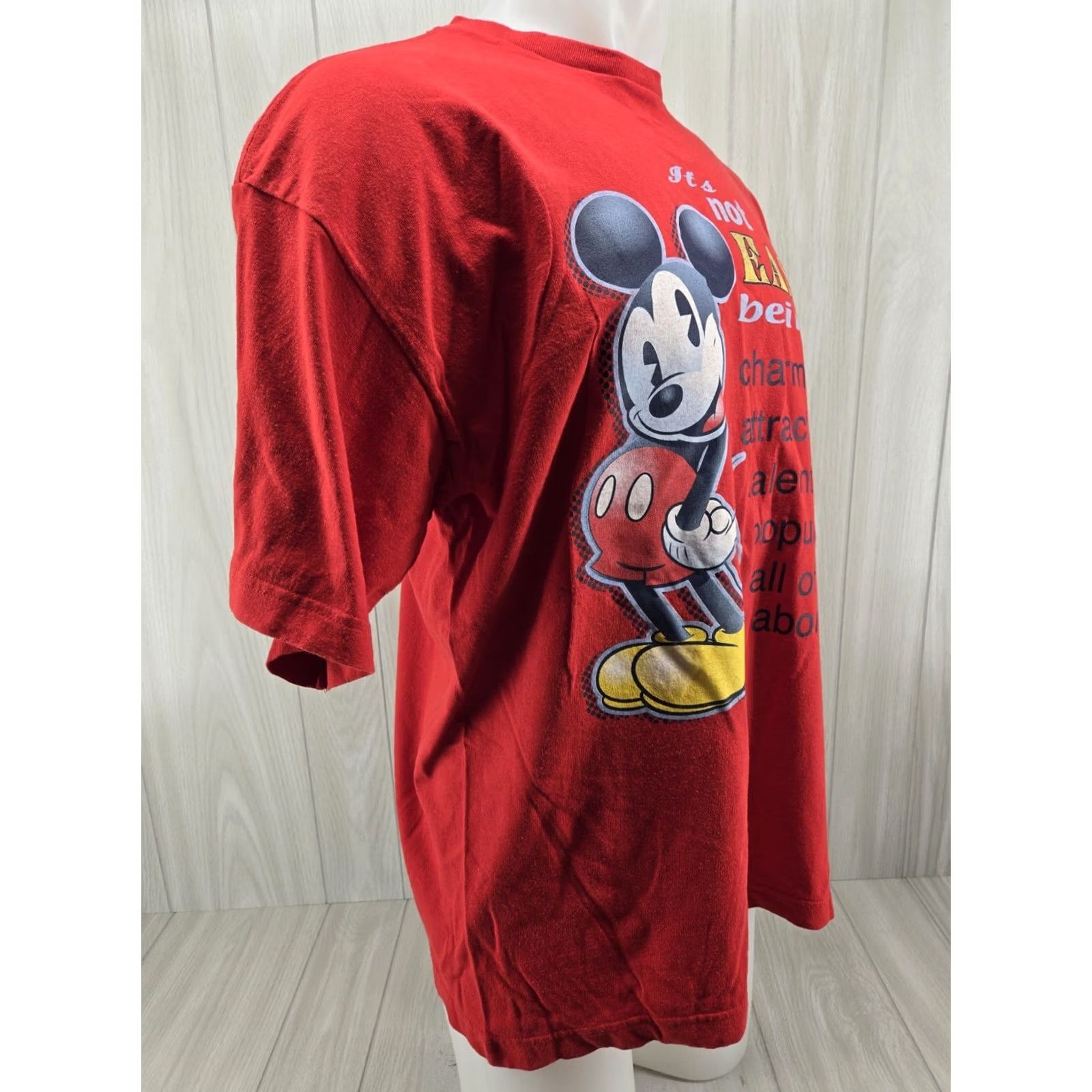 Mickey Unlimited VINTAGE Mickey Unlimited Shirt XL Red 90s Disney Glitter Mens T-Shirt Size US XL / EU 56 / 4 - 6 Thumbnail