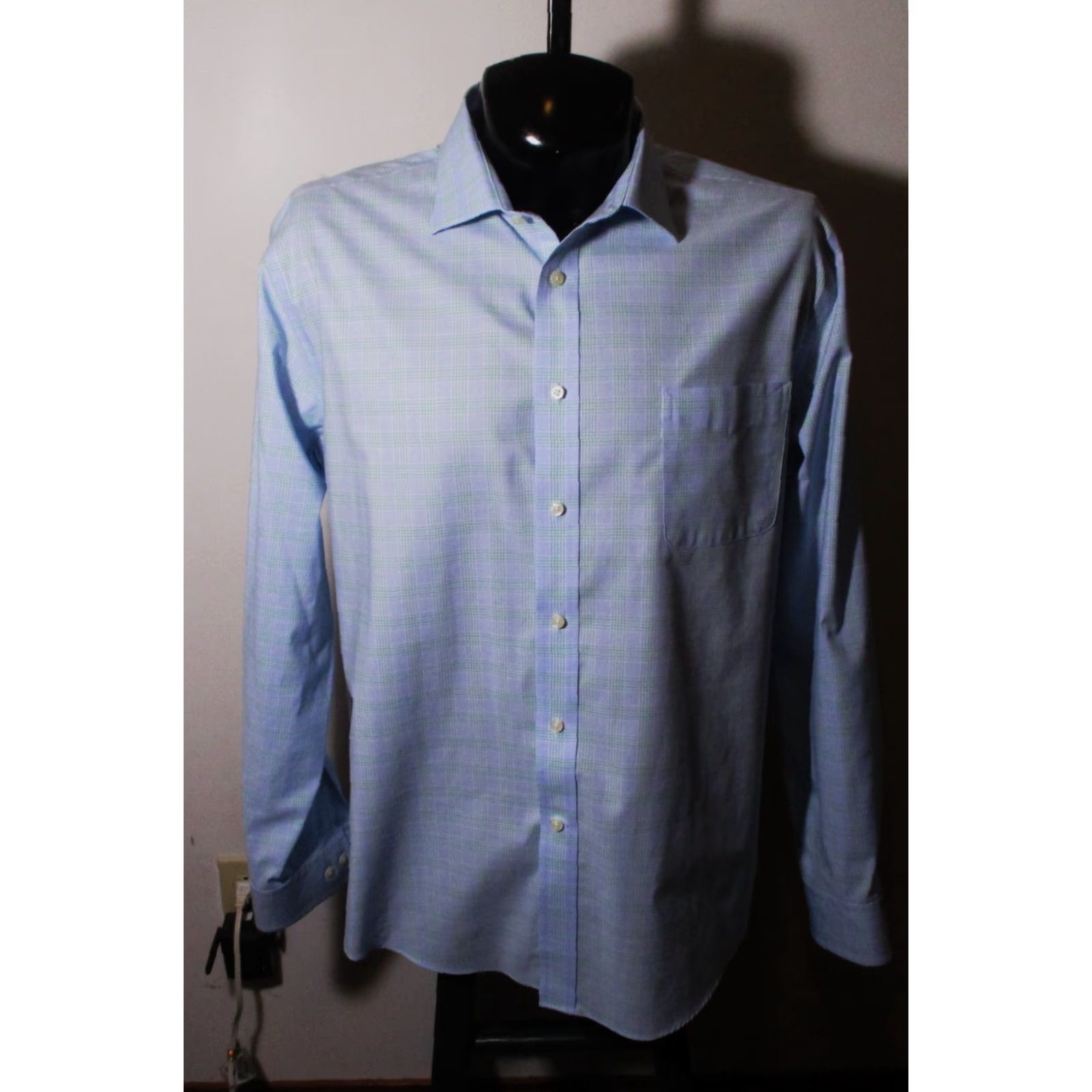 Ralph Lauren LAUREN Ralph Lauren Blue Long Sleeve Dress Shirt 18/36-37 2XL Mens Size 18 Classic Check Blue Shirt Size 48R - 2 Thumbnail