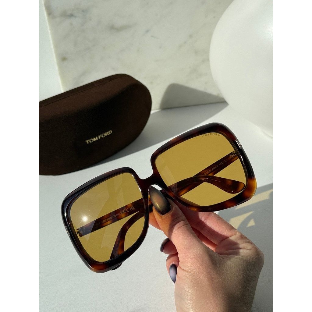 Tom Ford NEW Tom Ford TF1156 Lorelai Brown Yellow Sunglasses $600 Size ONE SIZE - 1 Thumbnail