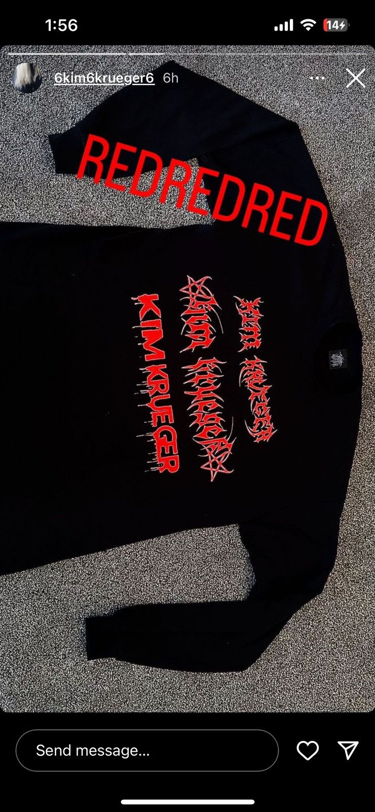 Kim Krueger Kim Krueger "REDREDRED" Long Sleeve Size US L / EU 52-54 / 3 - 3 Thumbnail