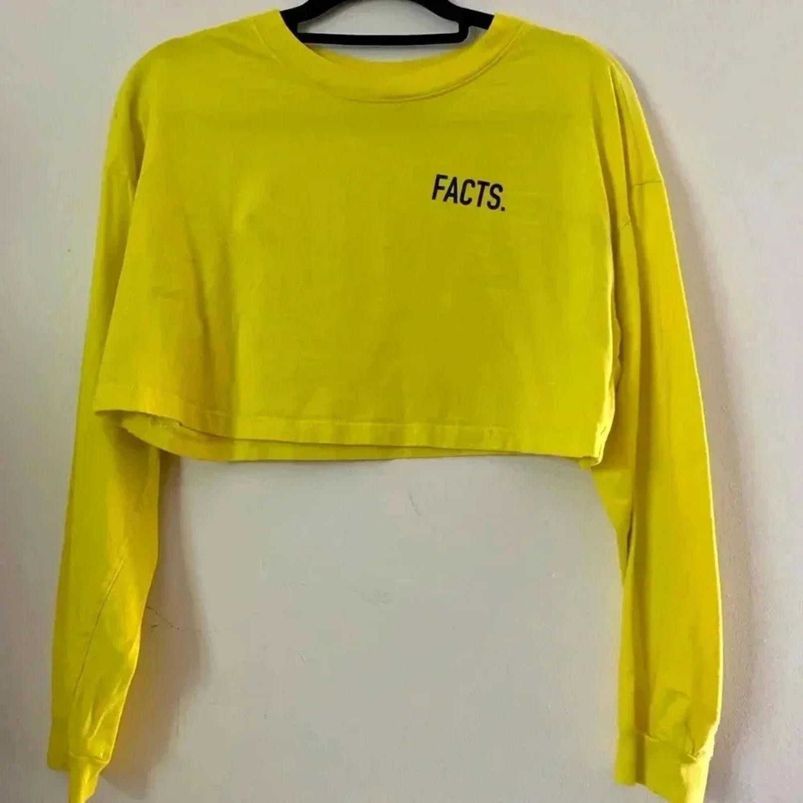 Forever 21 Yellow long sleeve crop top Size L / US 10 / IT 46 - 2 Thumbnail