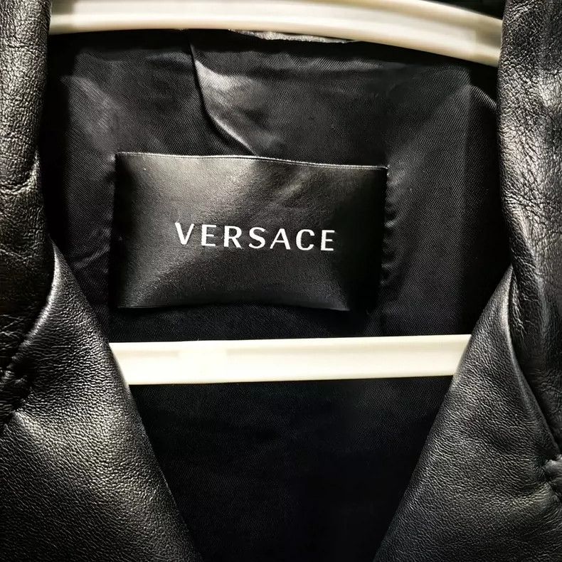 Versace Versace Gold-buttoned leather jacket Size M / US 6-8 / IT 42-44 - 2 Thumbnail