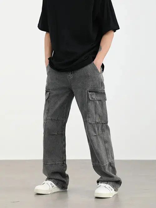 Jean baggy distressed faded cargo jeans Size US 30 / EU 46 - 3 Thumbnail