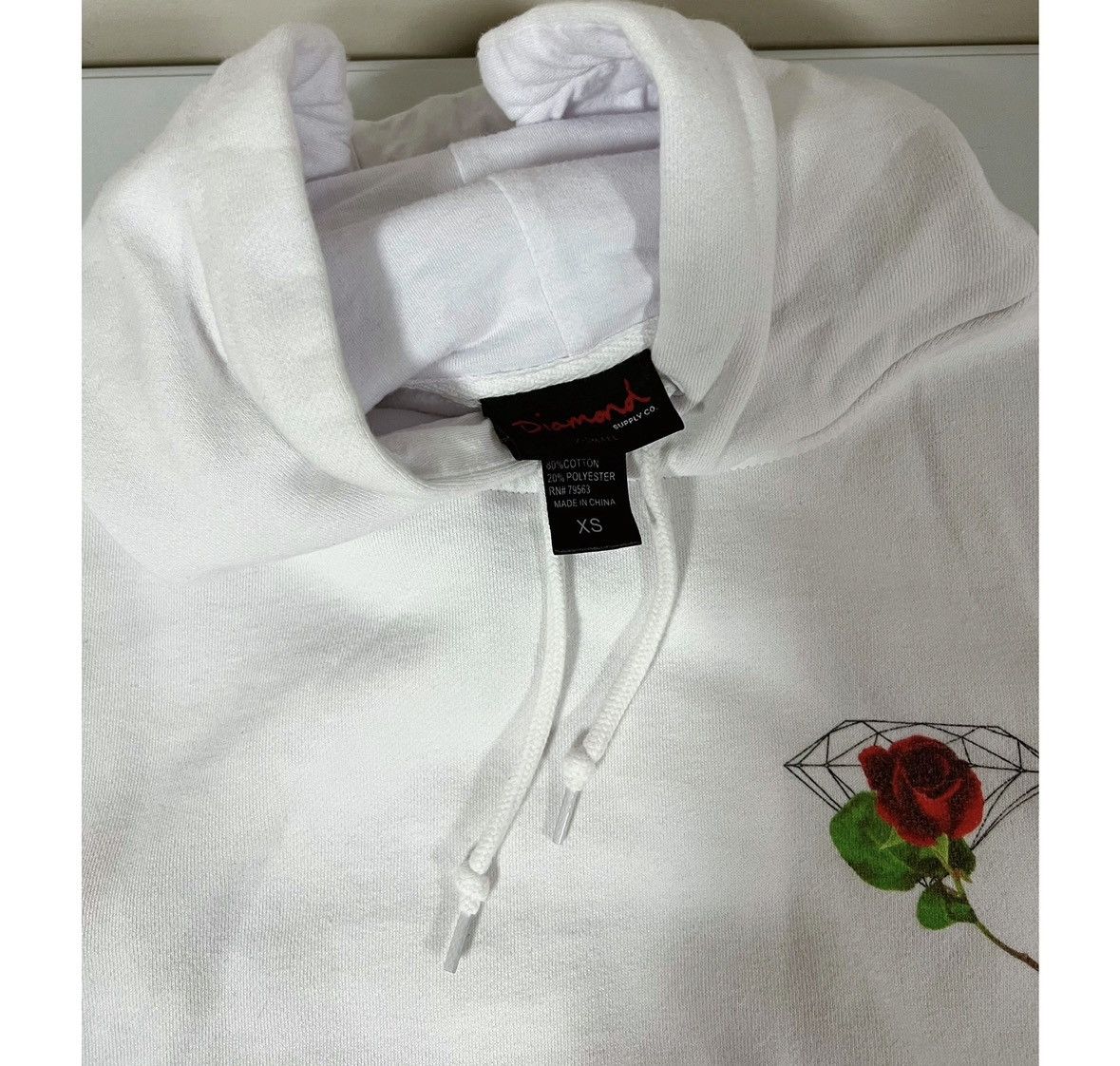 Diamond Supply Co. Diamond Supply Co. White Rose Logo Sweatshirt Hoodie XS 🌹✨ Size US XS / EU 42 / 0 - 5 Thumbnail