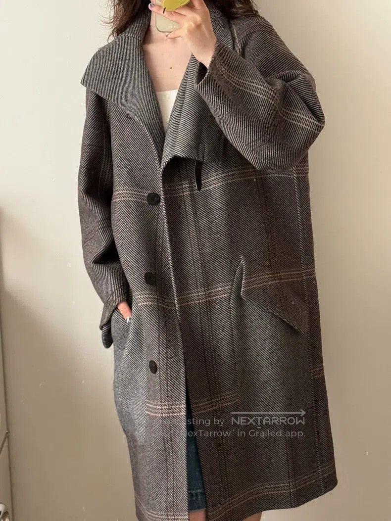 Hermes Hermes Women's 100% Cashmere Plaid Overcoat Size XXS / US 00 / IT 34 - 1 Thumbnail