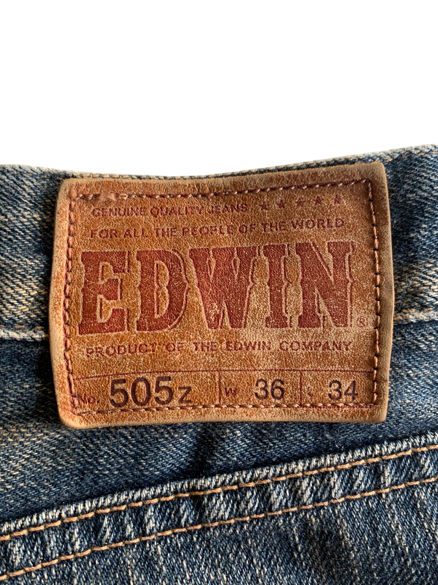 Edwin VINTAGE EDWIN 505Z BAGGY SELVEDGE RUSTY DISTRESSED DENIM Size US 36 / EU 52 - 11 Thumbnail