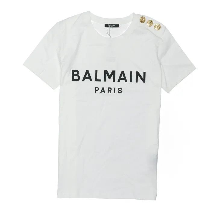 Balmain Balmain Logo Print Short Sleeve T-Shirt 0079 Size US S / EU 44-46 / 1 - 1 Thumbnail