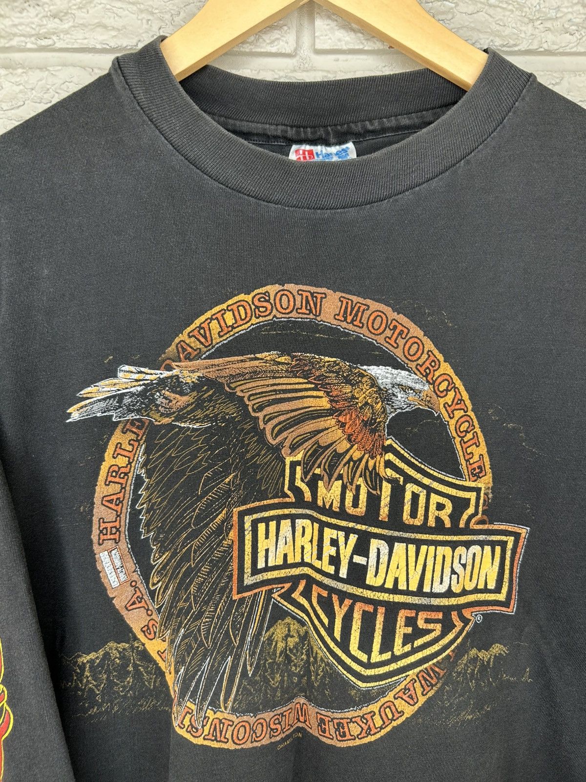 Harley Davidson RARE Vintage 80s Harley Davidson Flame Long Sleeve Shirt Size US L / EU 52-54 / 3 - 5 Thumbnail