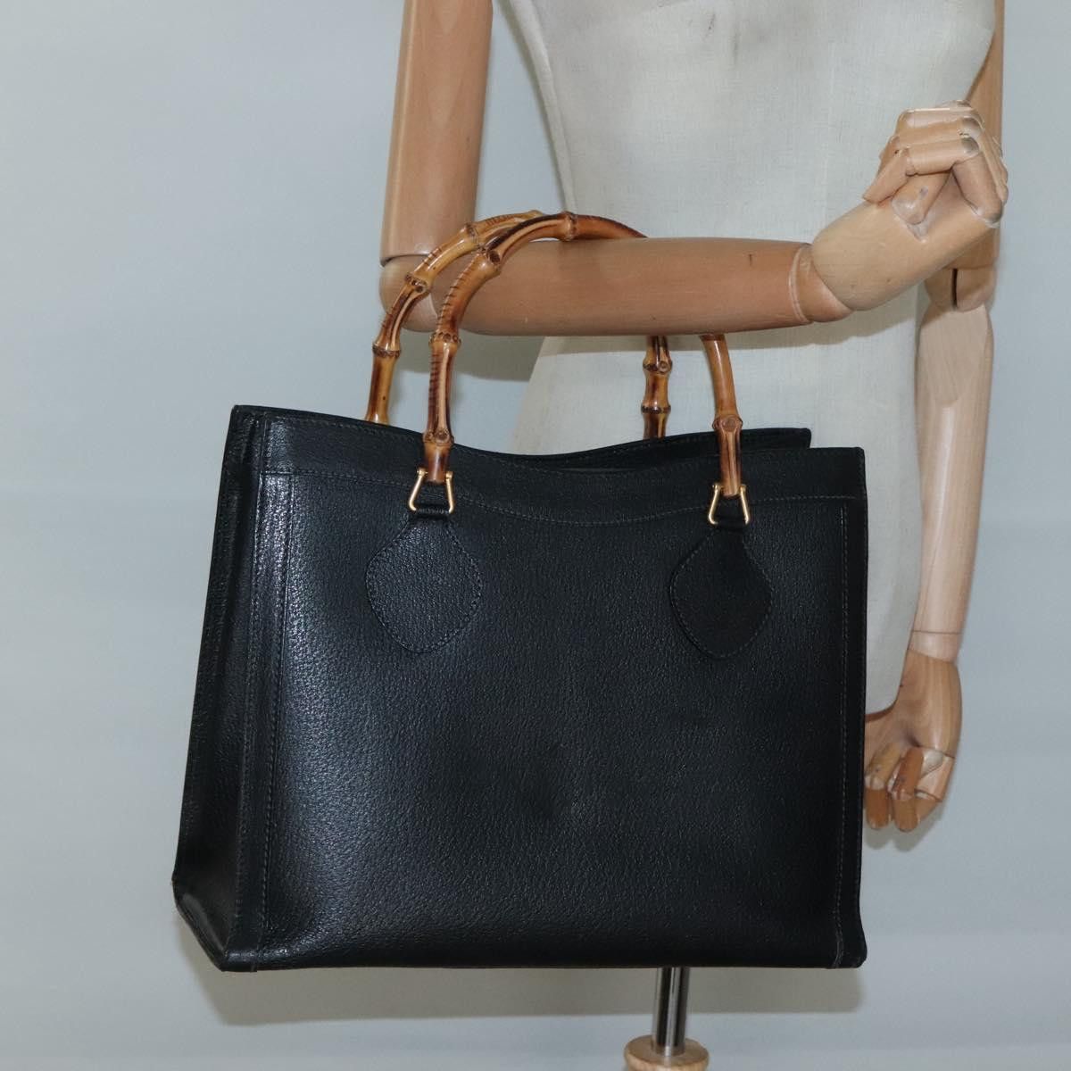 Gucci GUCCI Bamboo Hand Bag Leather Black Gold 002 2853 0260 0 Size ONE SIZE - 23 Thumbnail