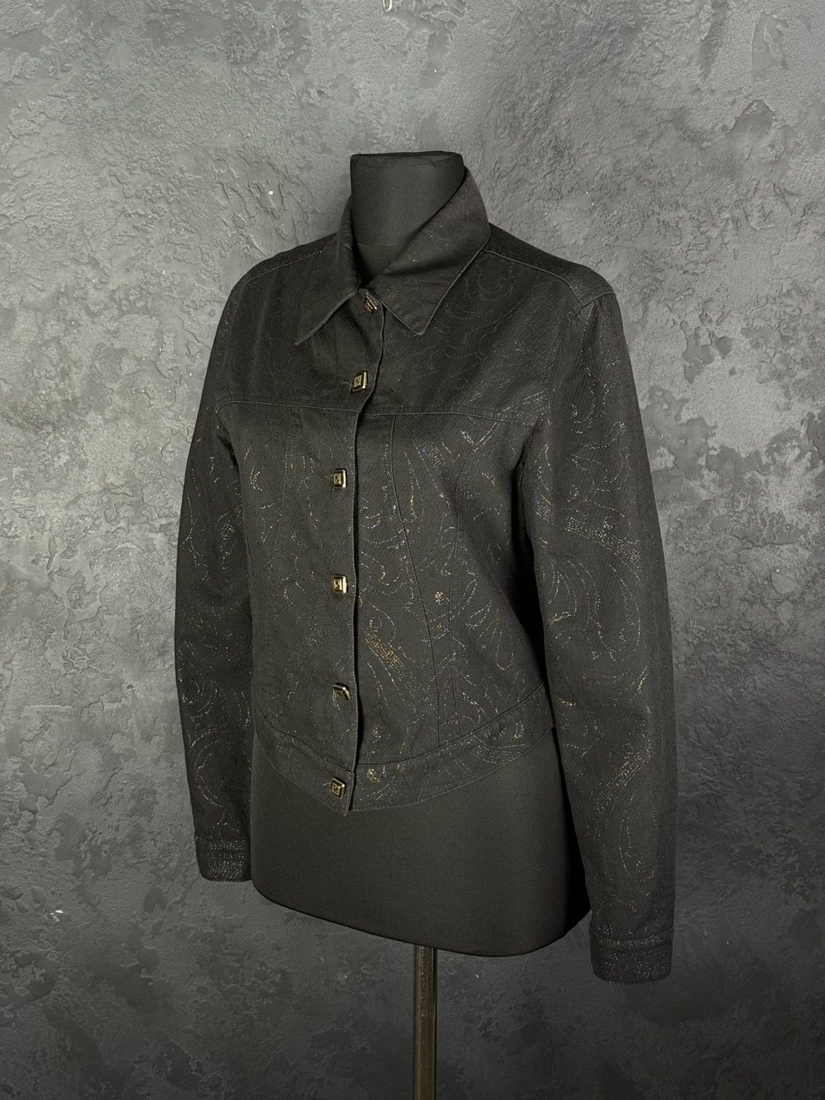 Vintage Versace Classic V2 Vintage 90s Women’s Black Jacket Size 46 Size L / US 10 / IT 46 - 2 Thumbnail