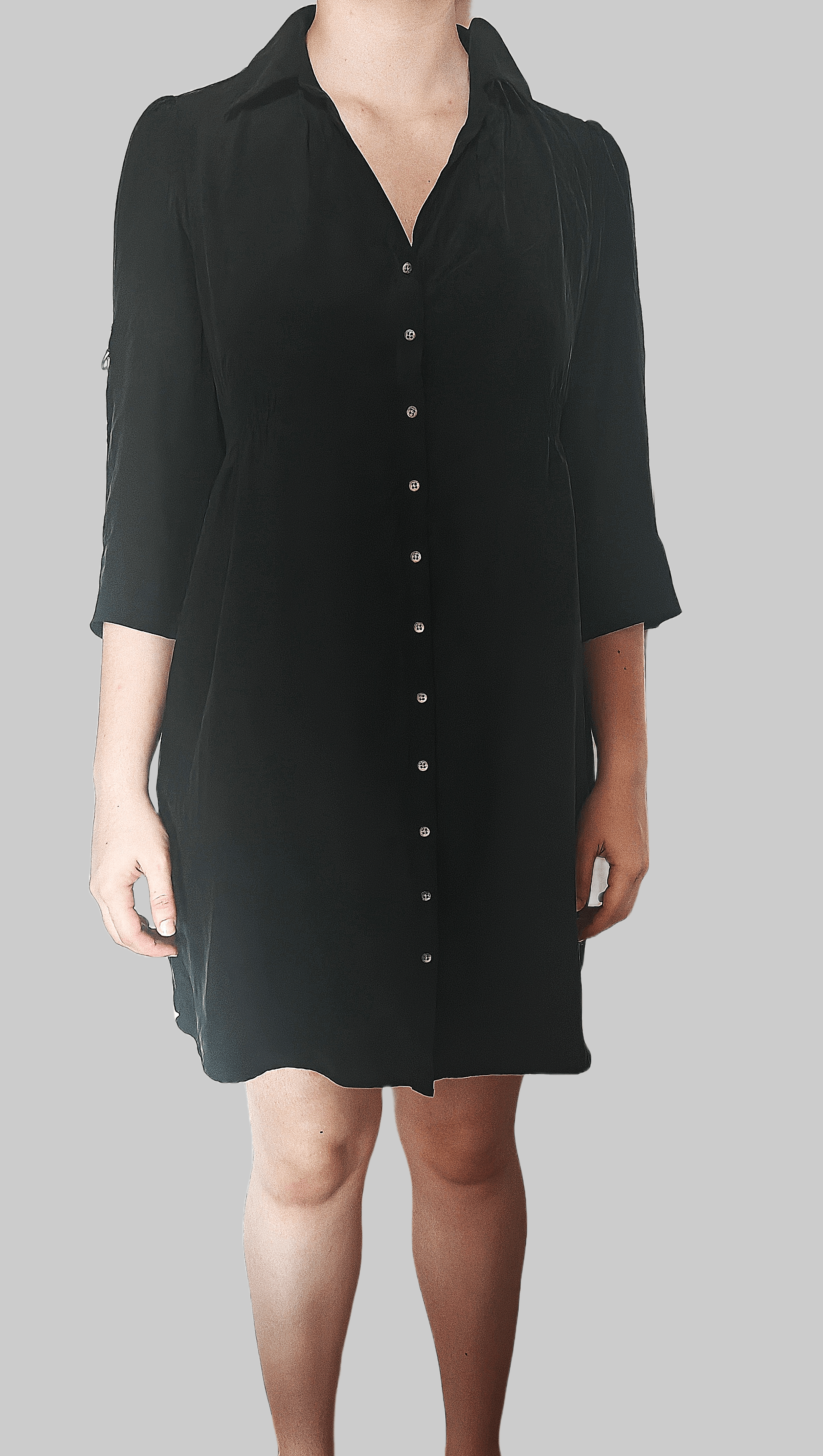 Mexx Vintage Mexx 100 % Silk Mini Shirt Dress Button Up size M-L Size L / US 10 / IT 46 - 1 Thumbnail