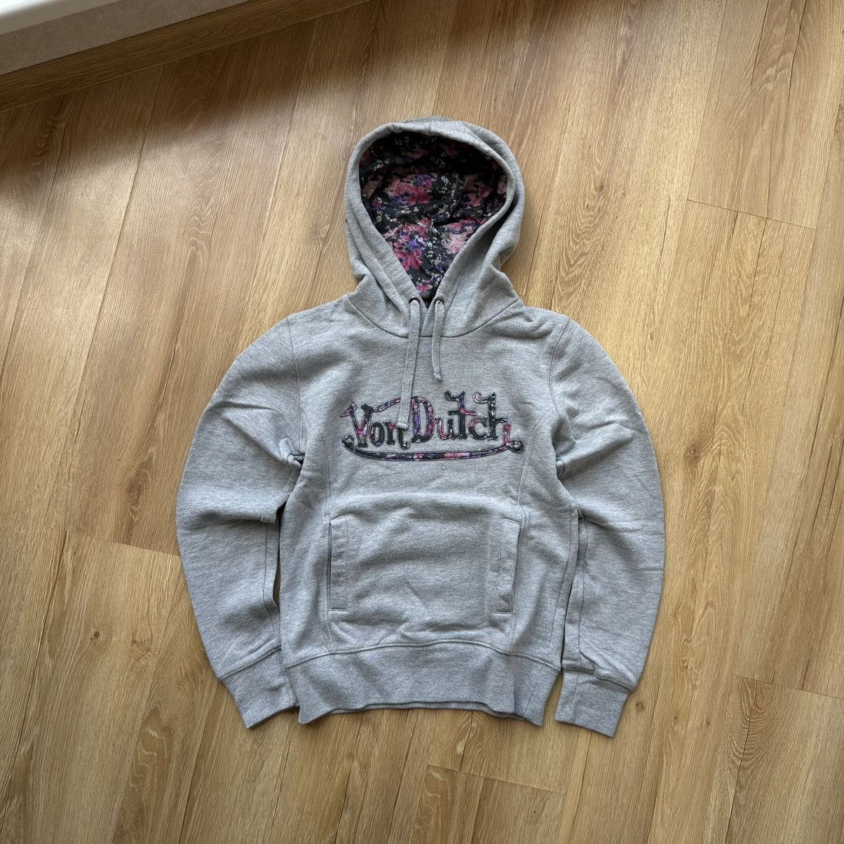 Von Dutch Vintage Von Dutch Embroidered Logo Floral Print Hoodie Y2K Size M / US 6-8 / IT 42-44 - 3 Thumbnail