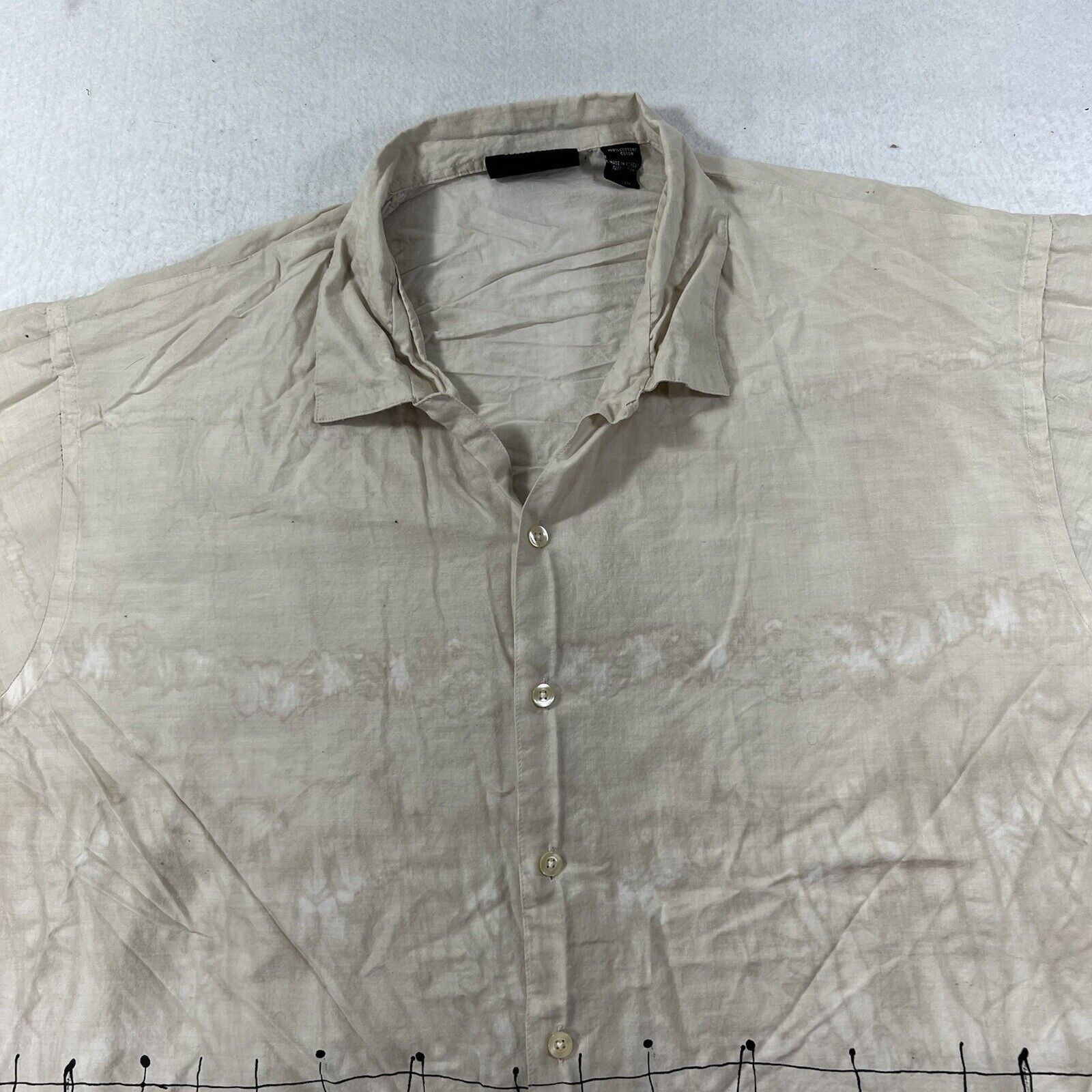 Greg Norman Greg Norman Collection Beige Black Button Front Shirt Size US XL / EU 56 / 4 - 2 Thumbnail