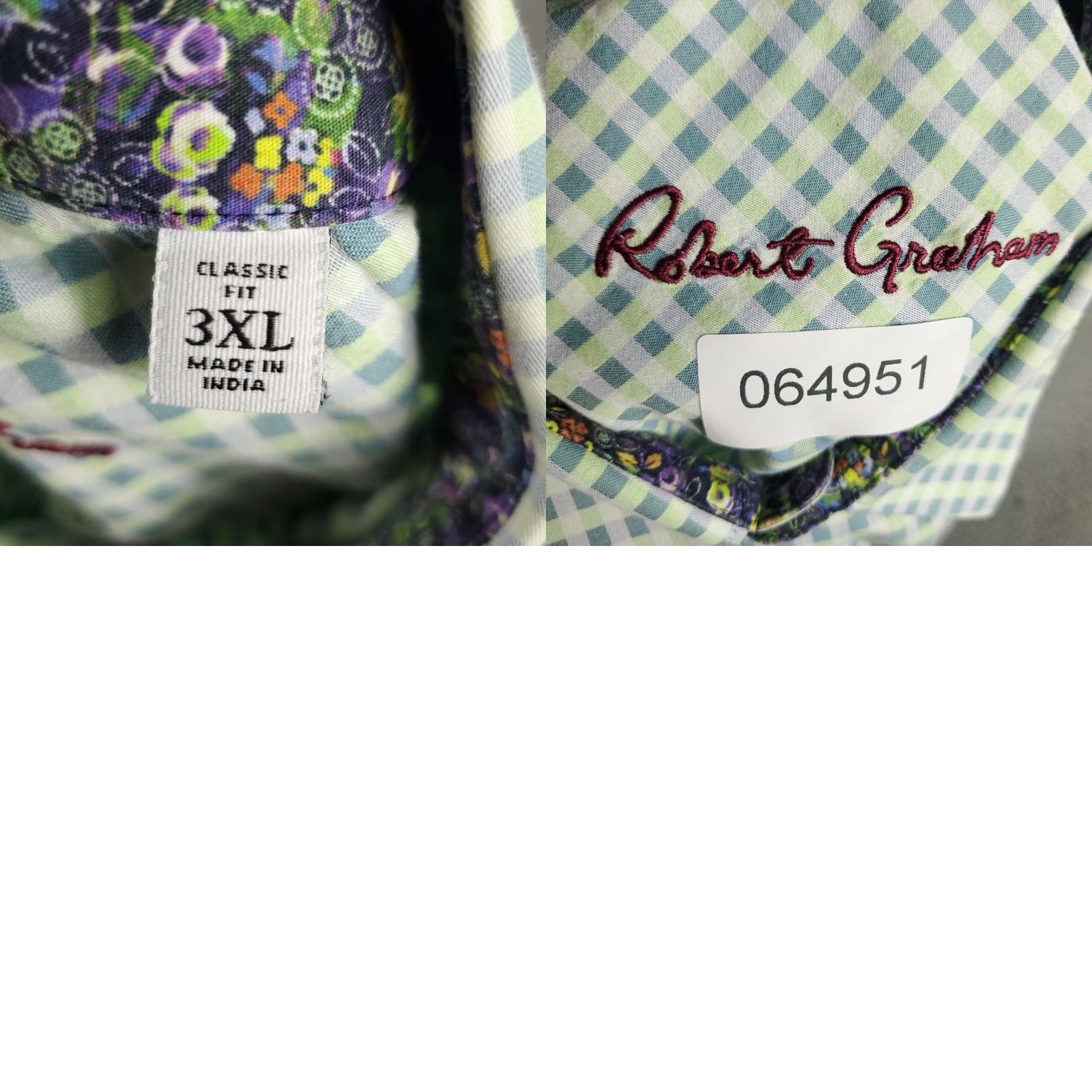 Robert Graham Robert Graham Shirt Mens 3XL Green Check Button-Up Long Sleeve Casual Formal Business Shirts Men Size US XXL / EU 58 / 5 - 8 Thumbnail
