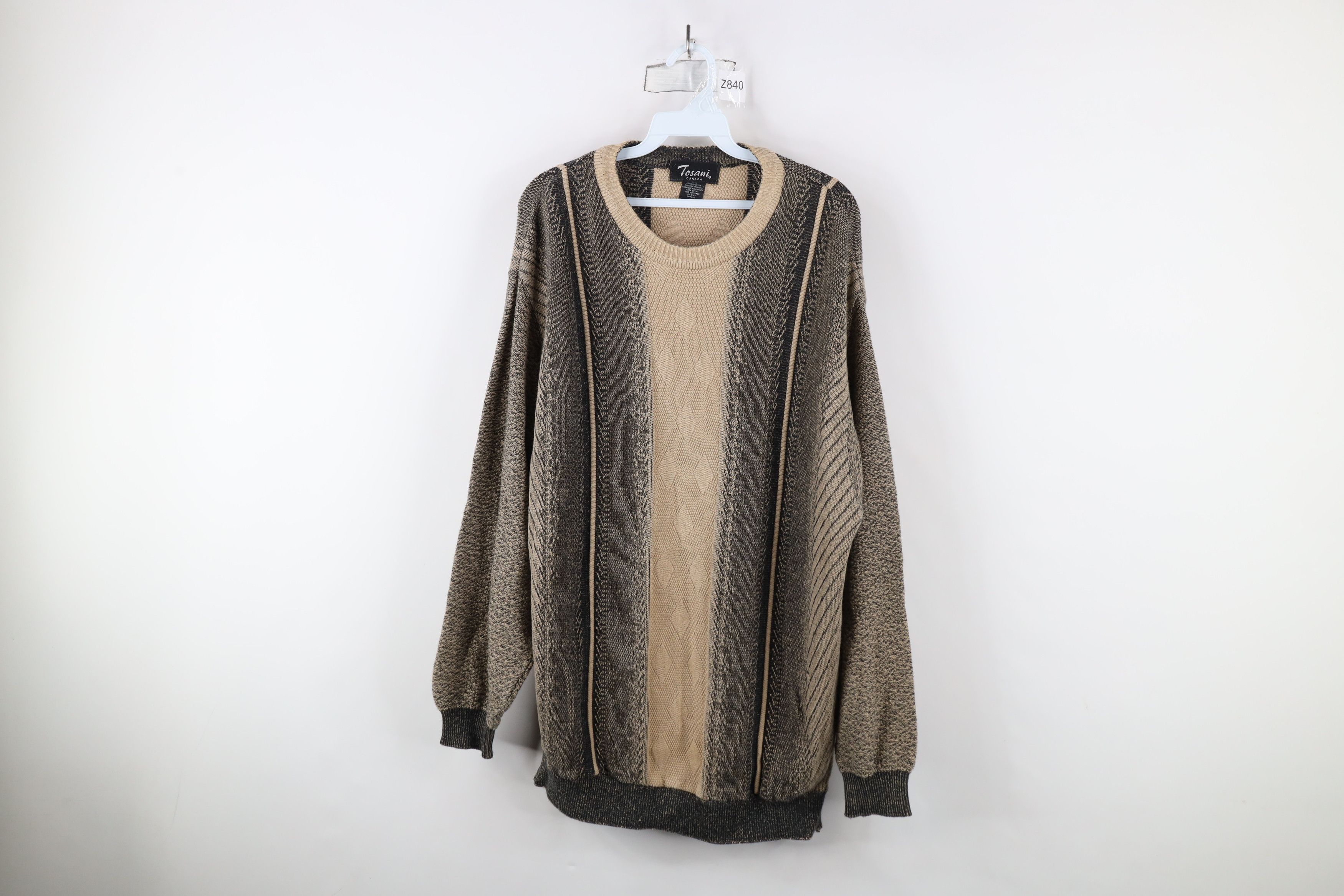 Vintage Vintage 90s Coogi Style Diamond Textures Knit Sweater Size US L / EU 52-54 / 3 - 1 Thumbnail