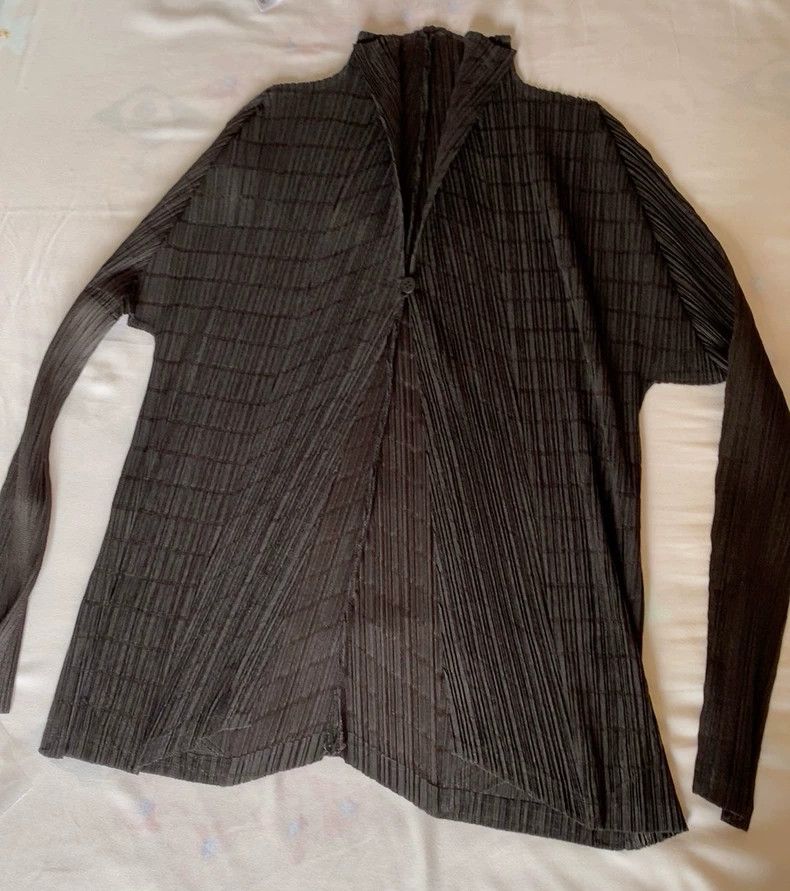 Issey Miyake Issey Miyake size:4 A dark brown pleated coat with bamboo Size L / US 10 / IT 46 - 9 Thumbnail
