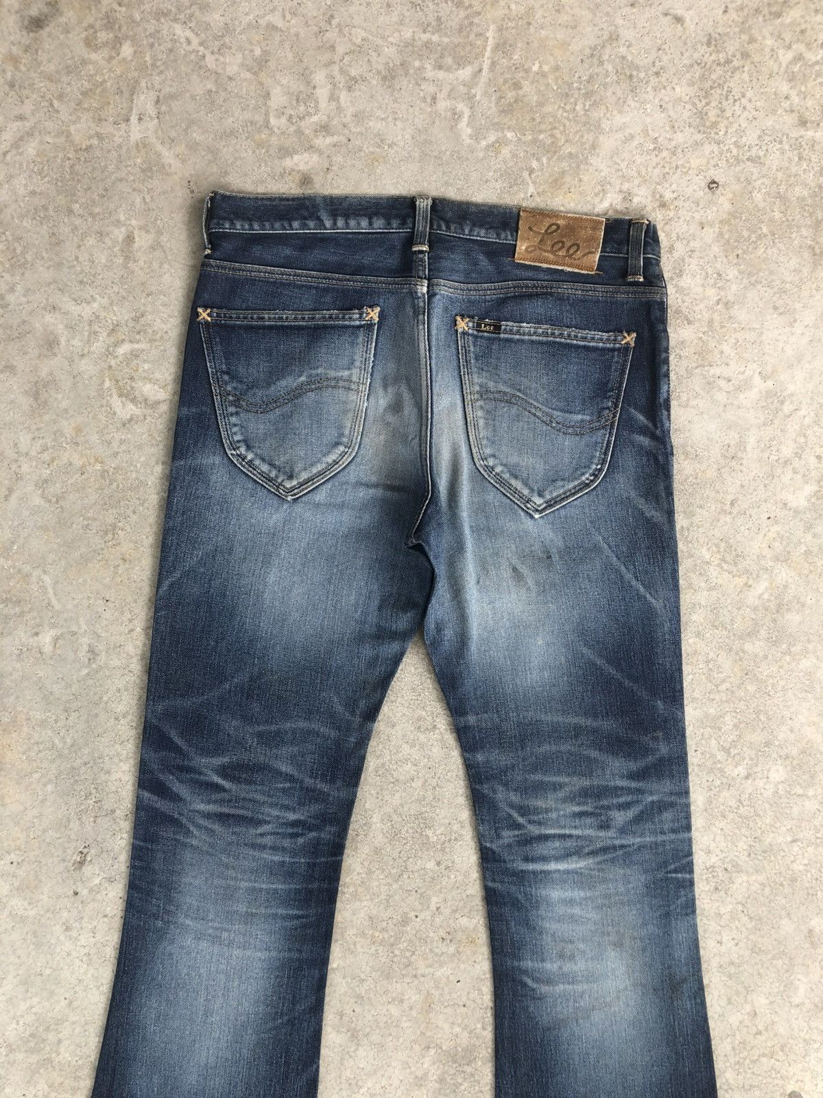 If Six Was Nine Japanese Lee Flared Jeans Distressed Denim Size US 33 - 8 Thumbnail