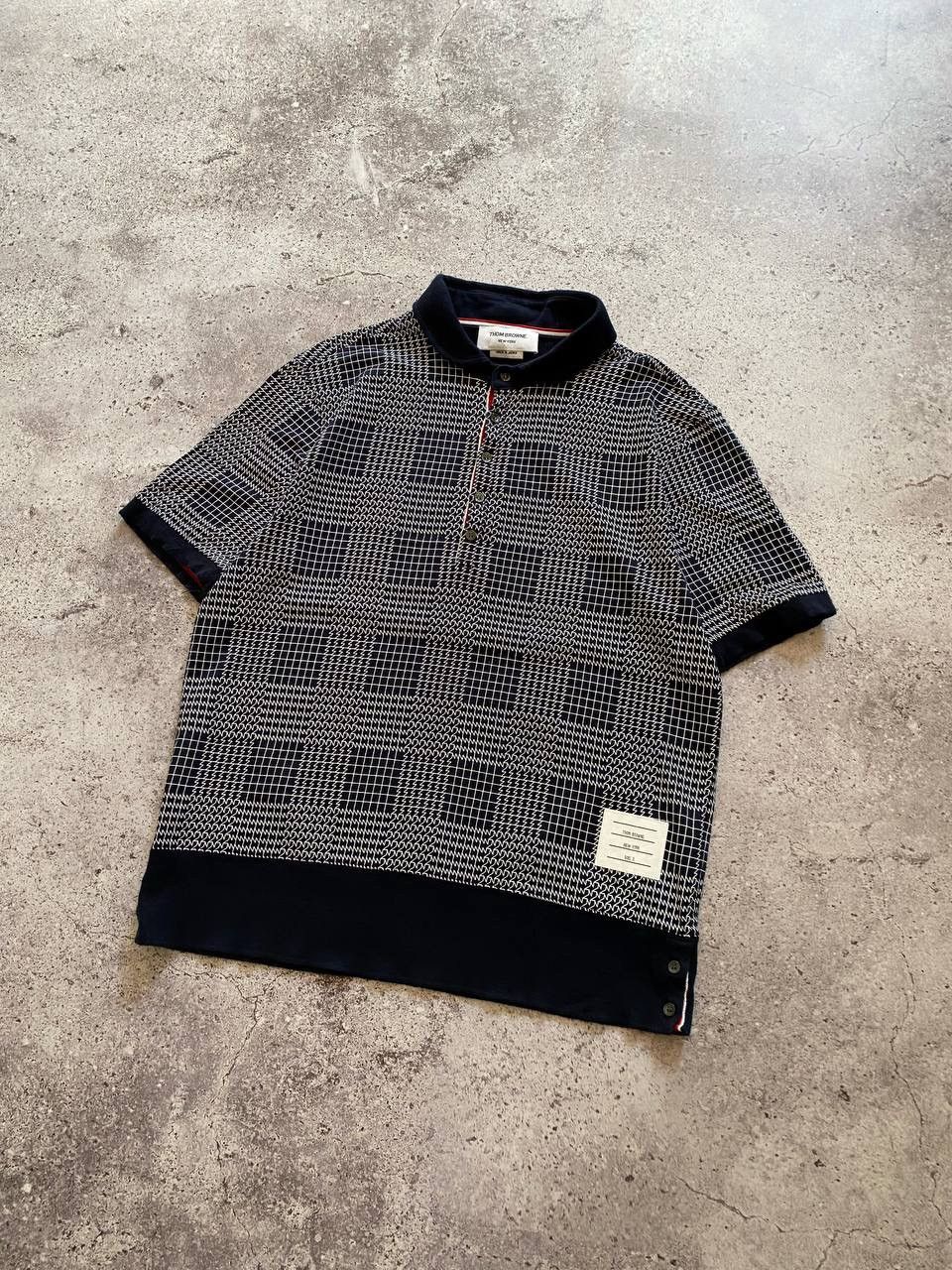 Thom Browne THOM BROWNE NAVY CAGED SHORT SLEEVE KNIT POLO T SHIRT Size US M / EU 48-50 / 2 - 2 Thumbnail