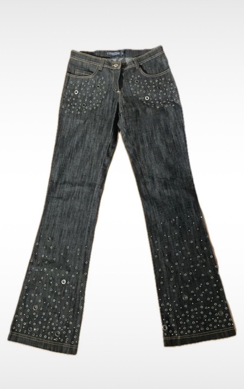 Vintage Flared low jeans with studs bootcut jeans Primo Piano Size 28" / US 6 / IT 42 - 1 Thumbnail