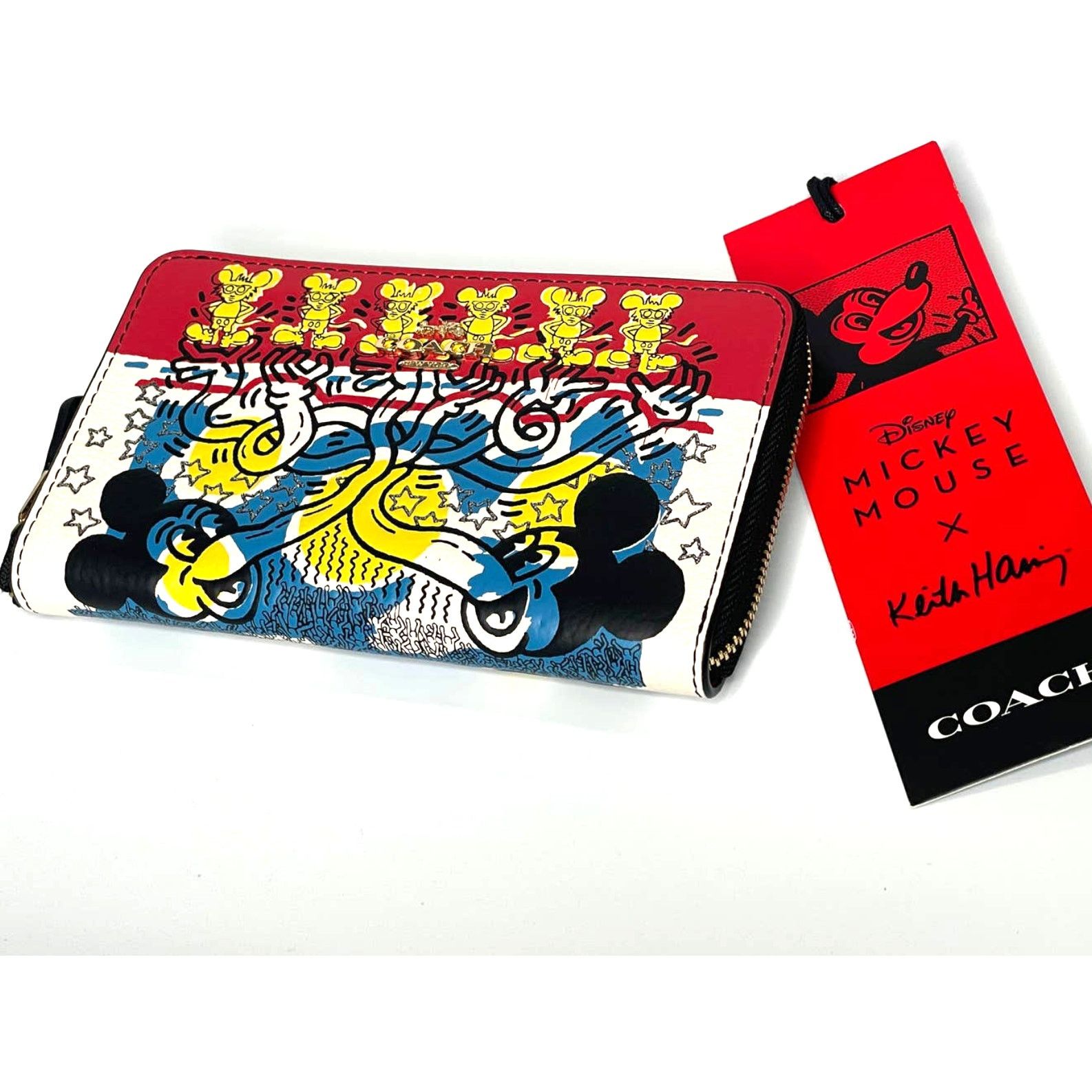 Coach Coach Disney Mickey Mouse X Keith Haring Id Zip Wallet Size ONE SIZE - 6 Thumbnail
