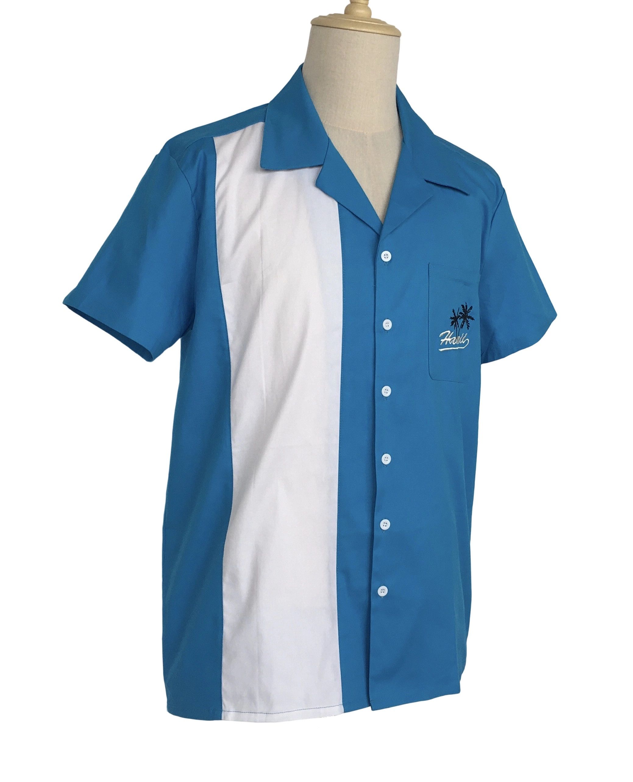 Other Embroidery Blue Hawaiian Summer Beach Shirts Size US L / EU 52-54 / 3 - 3 Thumbnail
