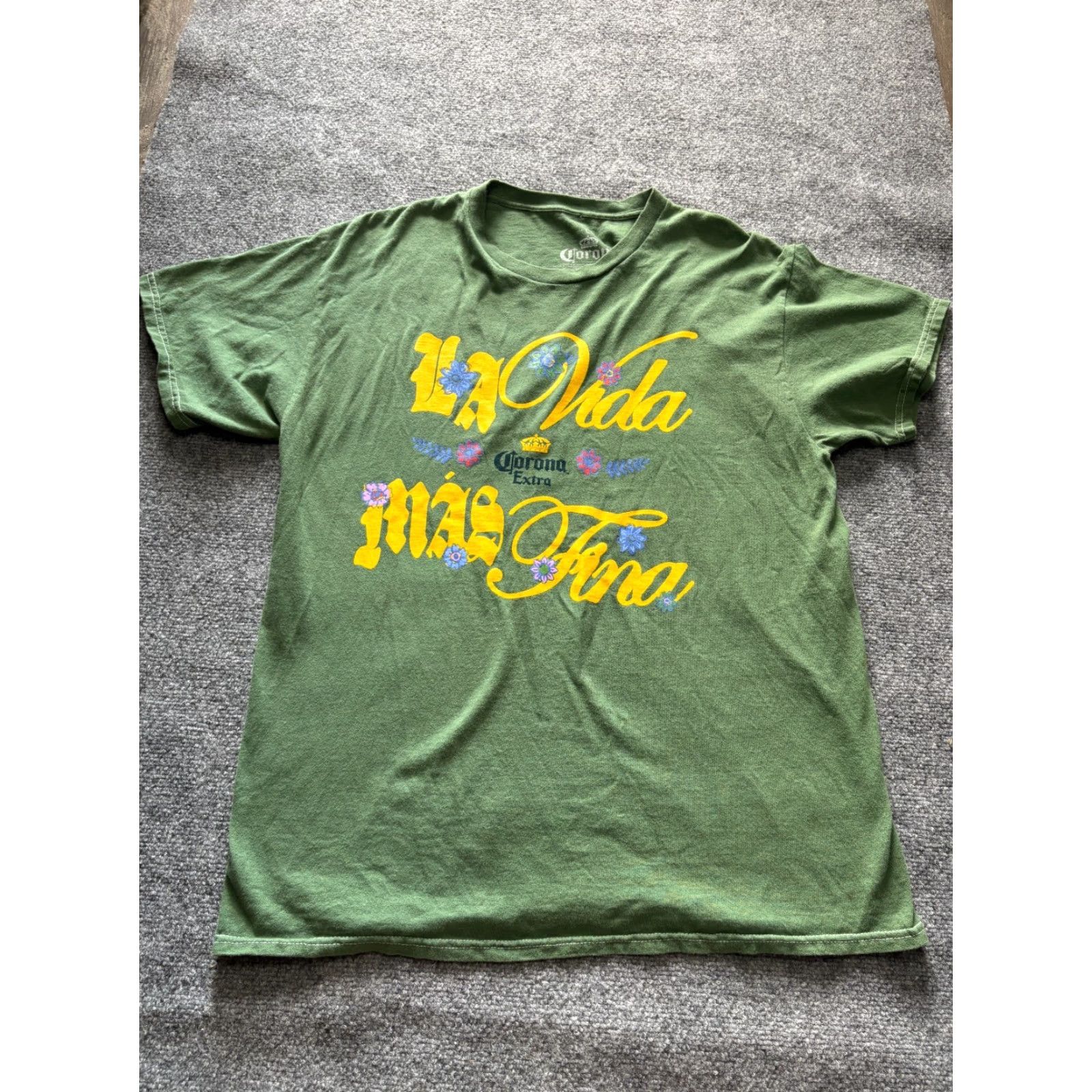 Logo 7 Corona Extra T Shirt Womens Large Logo Graphic Beer Green Floral Short Sleeve Size S / US 4 / IT 40 - 2 Thumbnail