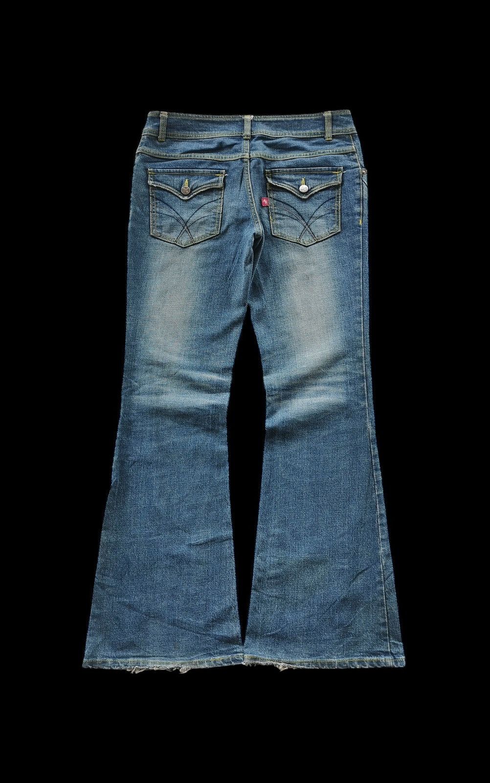 Japanese Brand Y2K Twisted Flare Bootcuts IL Basis Jeans Size 31" - 2 Thumbnail
