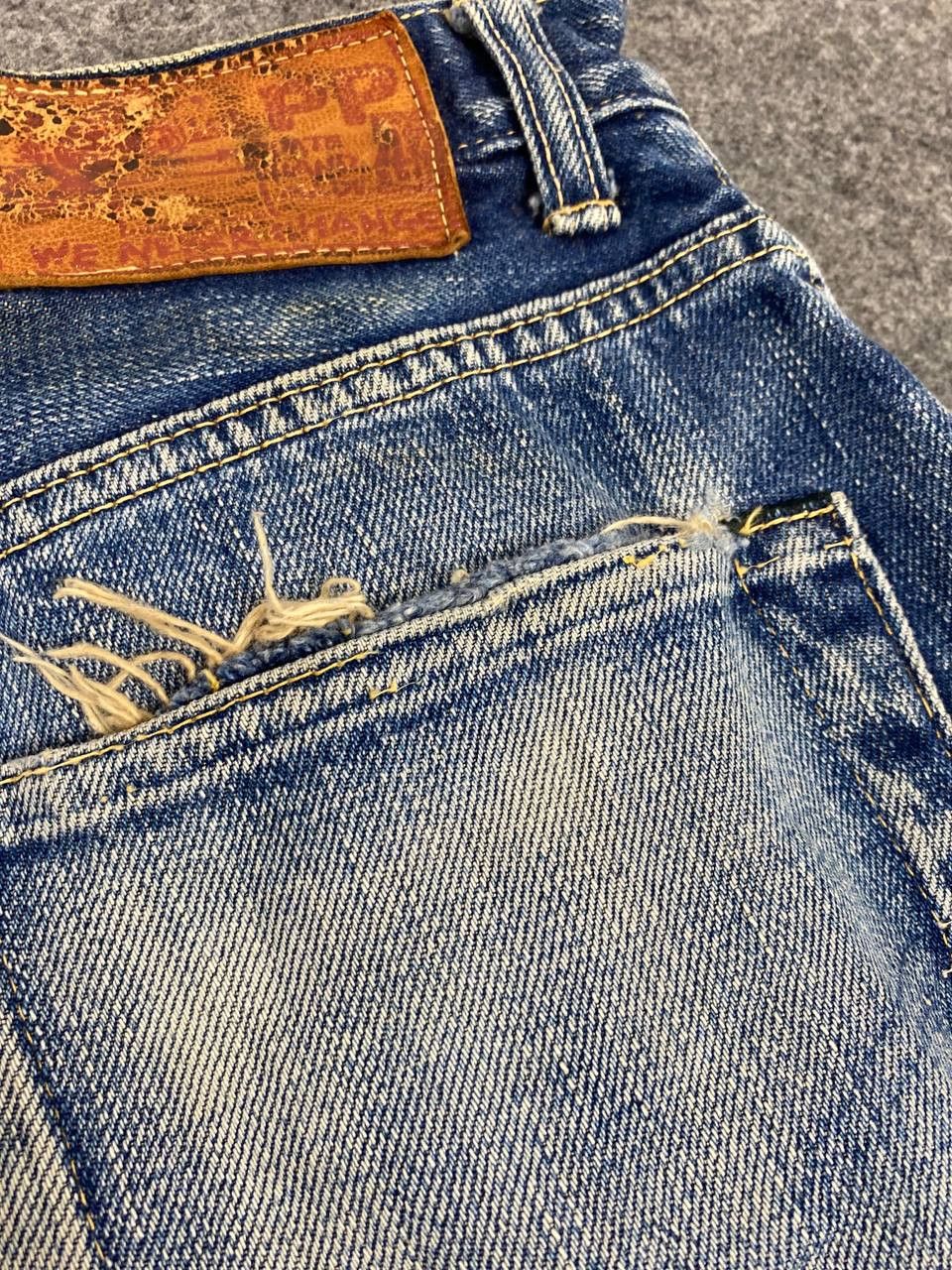 Japanese Brand vintage hr market selvedge distressed denim nice design Size US 32 / EU 48 - 4 Thumbnail