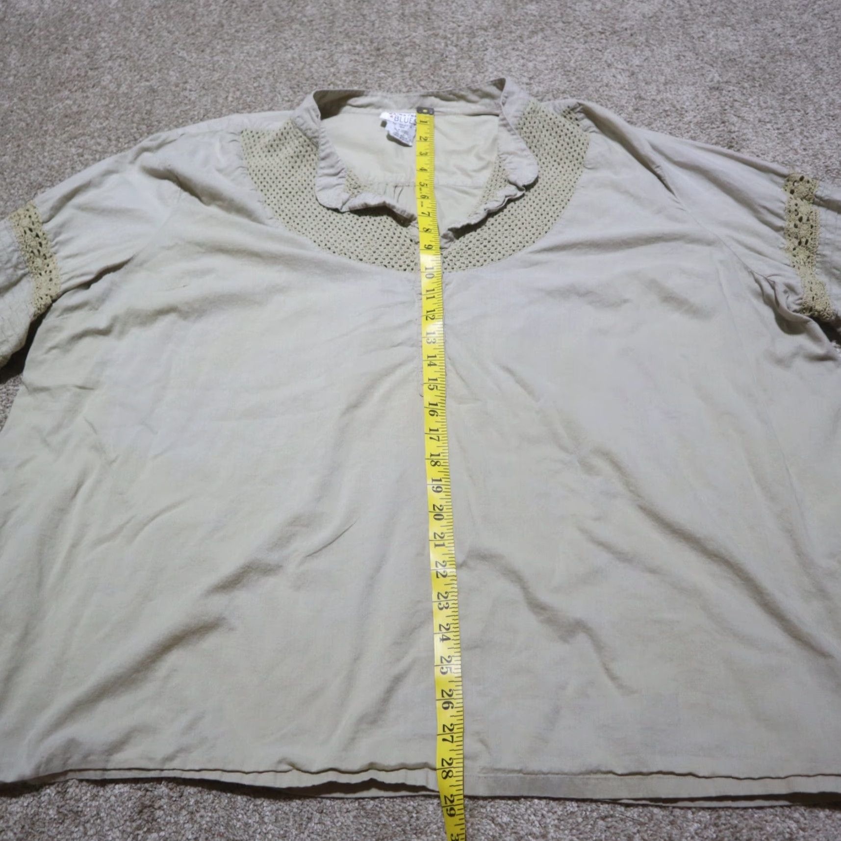 Vintage VINTAGE Mainstreet Blues Shirt Blouse - Tan Brown Plus Size 4X Womens Short Sleeve Top Size XXL / US 16-18 / IT 52-54 - 6 Thumbnail