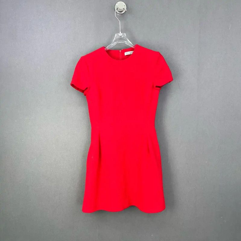 Dior Dior Red Cotton Short Dress 0089 Size ONE SIZE - 1 Thumbnail