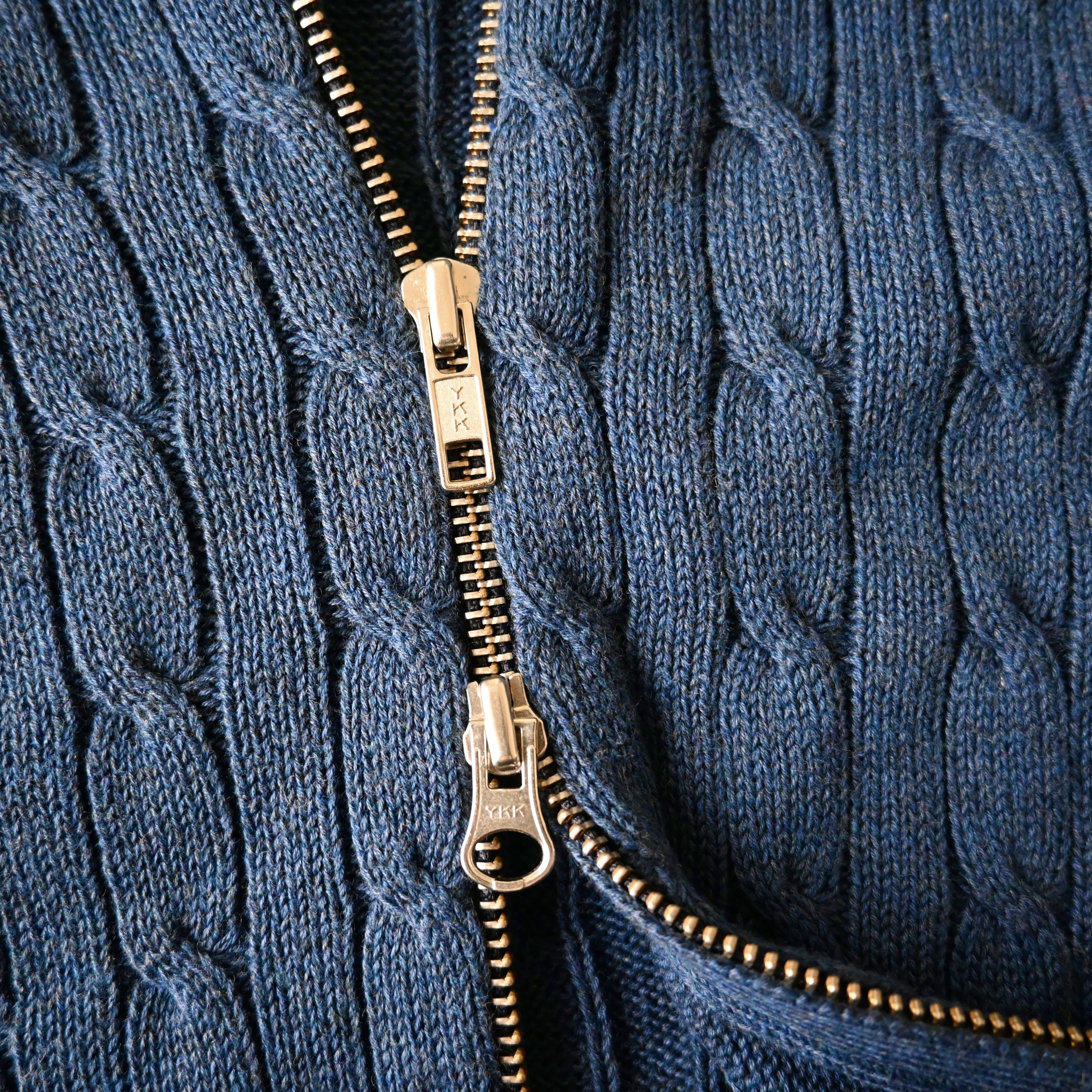 Vintage DEADSTOCK, vintage 1990s Peter Scott zip-up cotton sweater Size US M / EU 48-50 / 2 - 14 Thumbnail