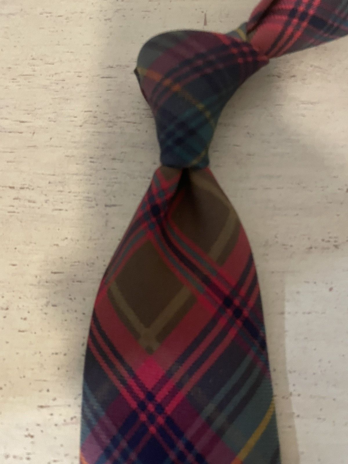 Polo Ralph Lauren × Vintage Rare Plaid-Stirrup Print Silk Tie Size ONE SIZE - 4 Thumbnail