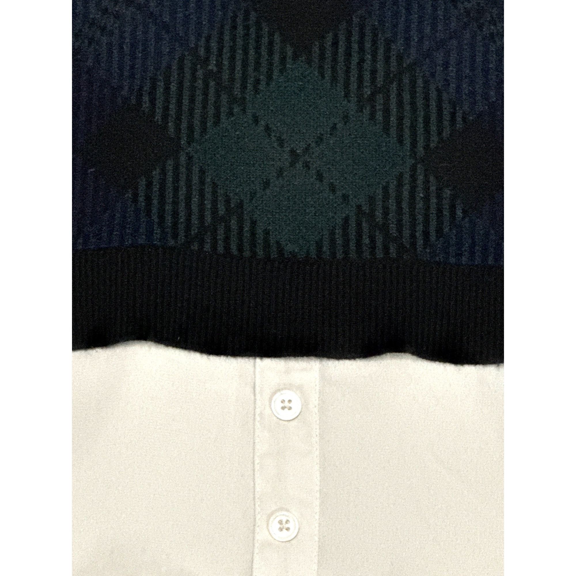 Anne Klein Anne Klein Size L Navy Teal Plaid Argyle Crewneck Sweater Pr Size L / US 10 / IT 46 - 11 Thumbnail