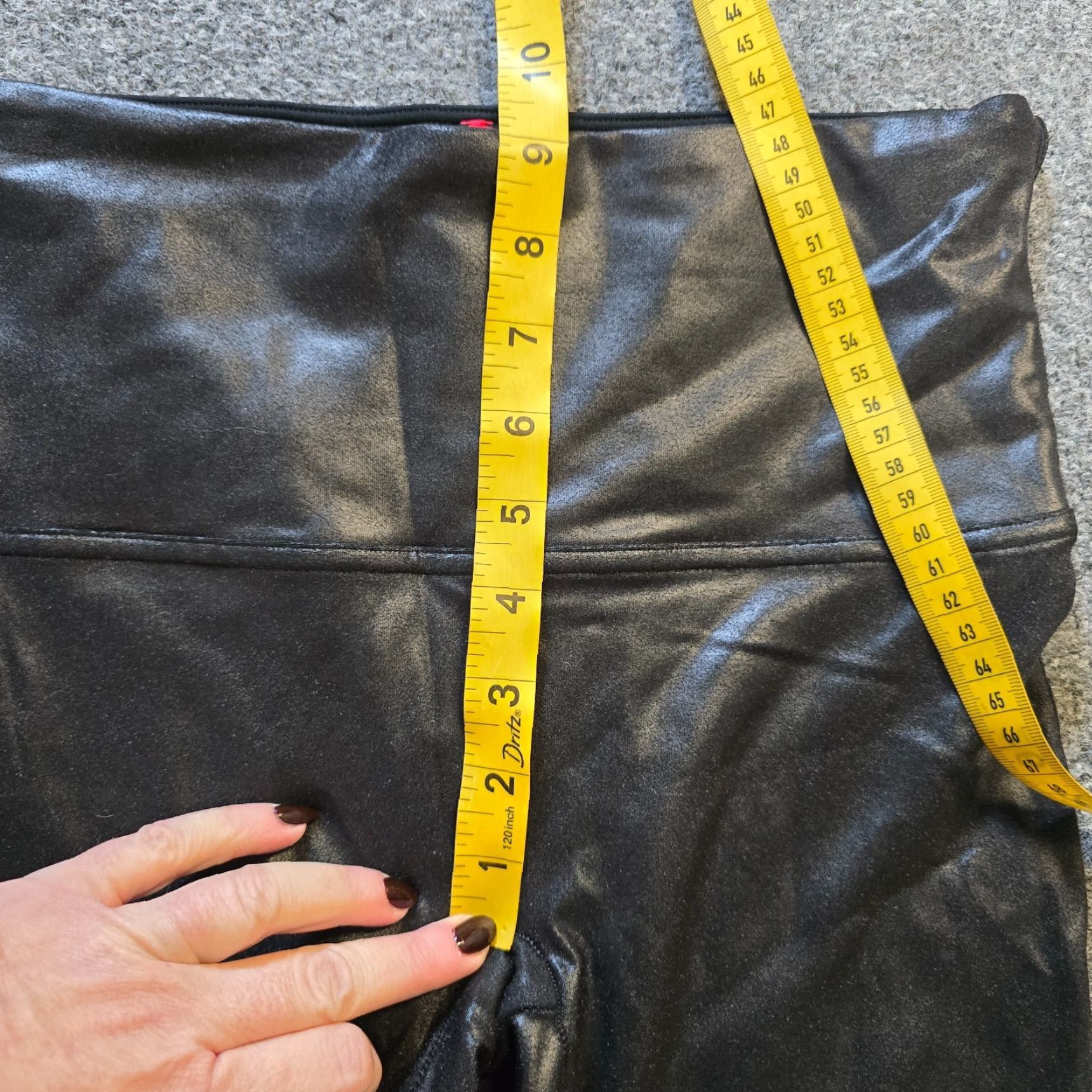 Spanx Spanx Pants Womens Size Large Black Faux Leather Stretch Casual Capsule Shimmer Ankle Leggings Size 36" / US 14 / IT 50 - 5 Thumbnail