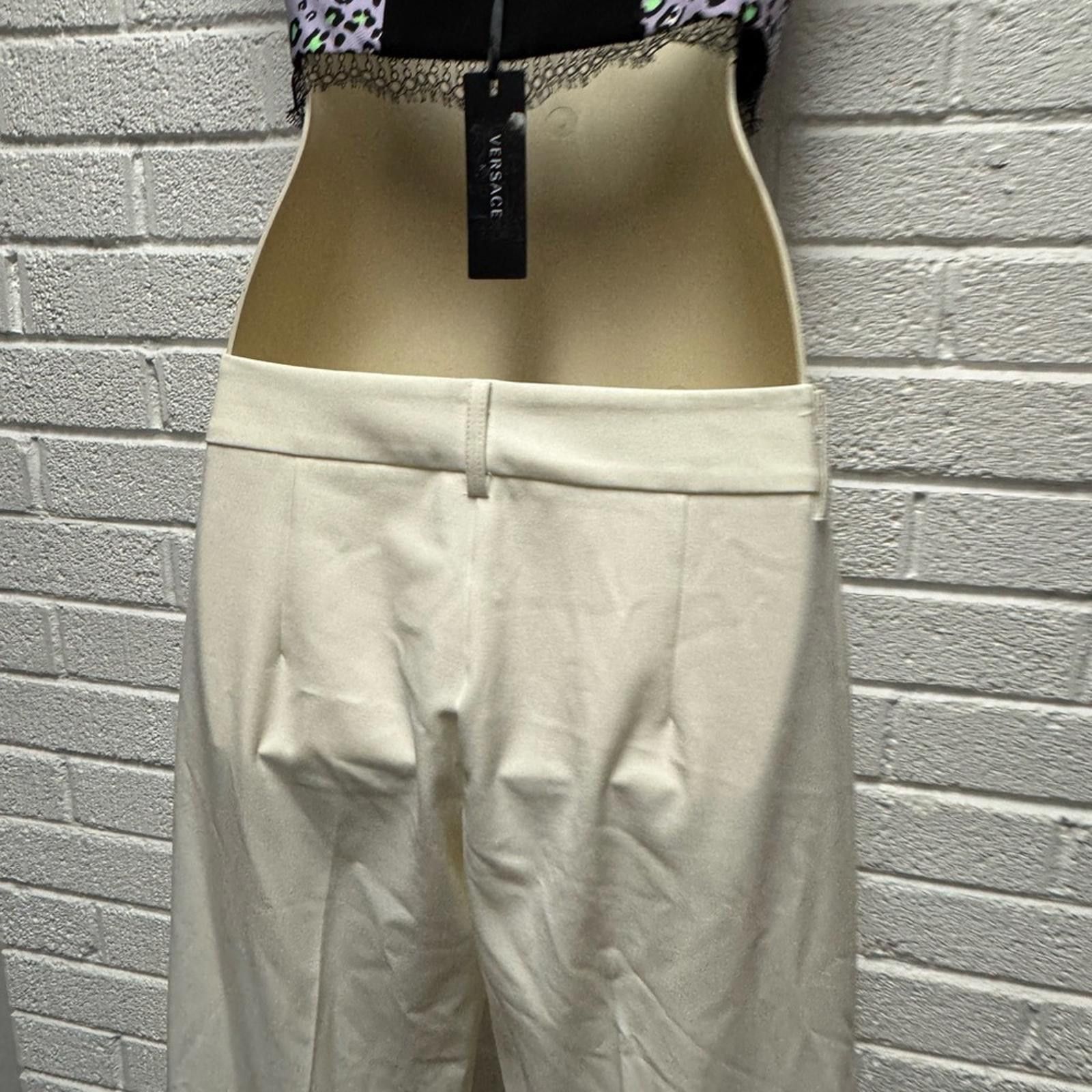 Designer Classic Wide-Leg Trousers - Elegant Neutral Style Oppio Size 28" / US 6 / IT 42 - 8 Thumbnail