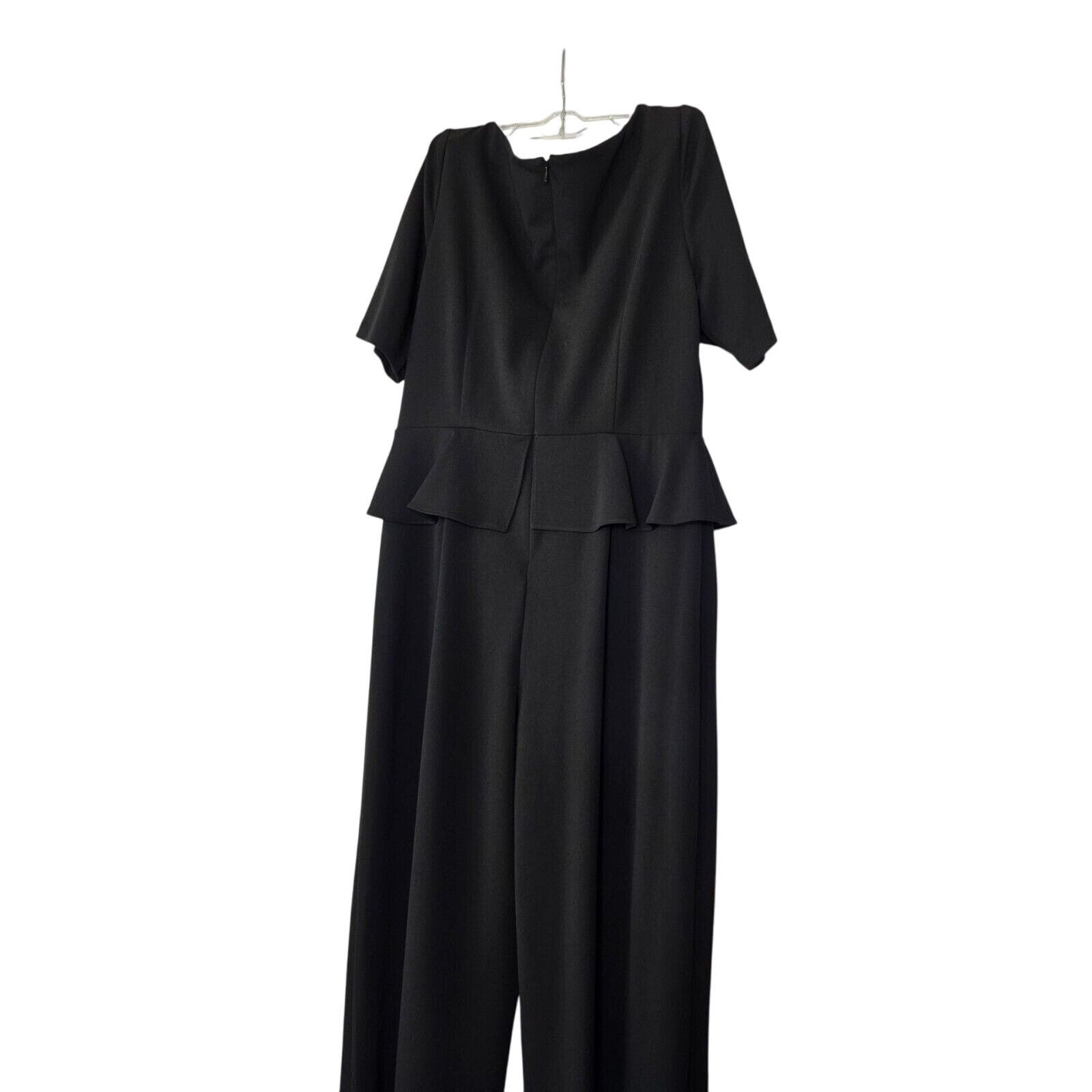 Adrianna Papell ADRIANNA PAPELL Womens Black Gathered Jumpsuit Size 42" / US 20 - 17 Thumbnail