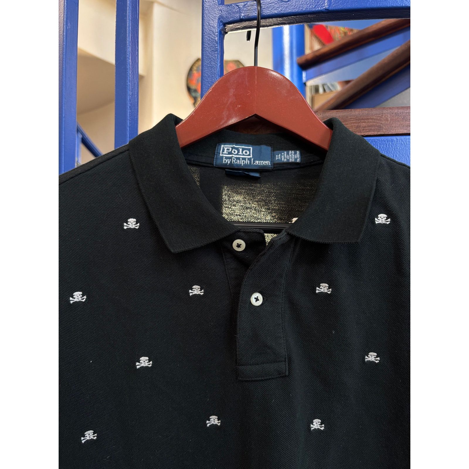 Polo Ralph Lauren Ralph Lauren Skull Embroidered Polo XL Black Size US XL / EU 56 / 4 - 2 Thumbnail