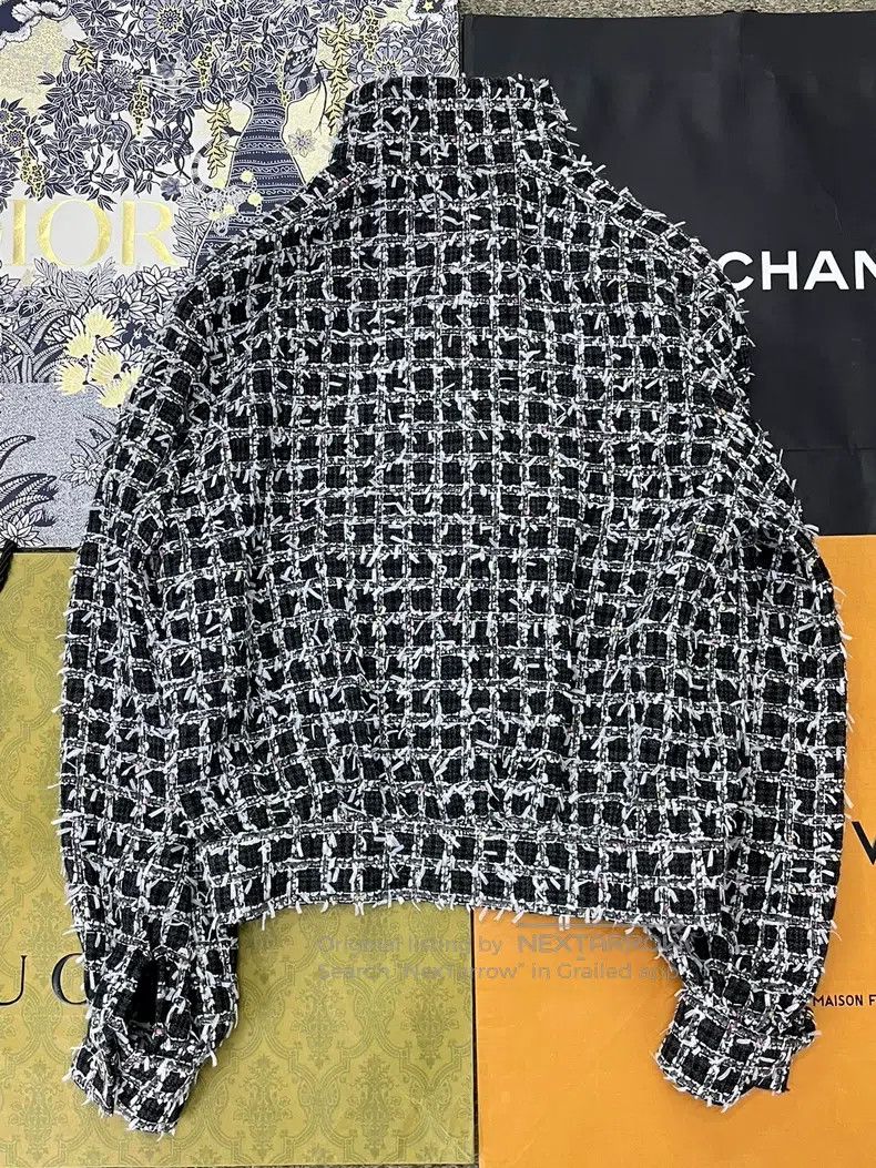 Chanel Chanel 23A Grey Tweed Knitted Coat Size XXS / US 00 / IT 34 - 3 Thumbnail