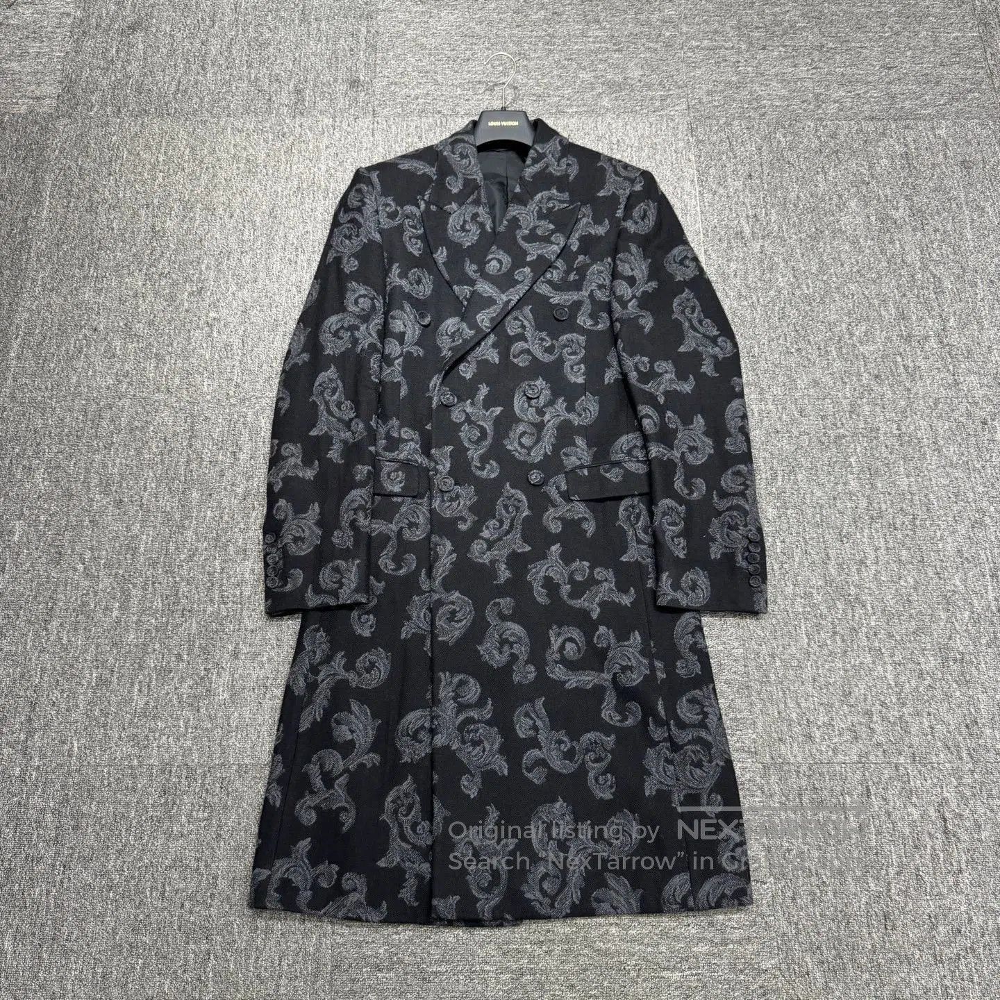 Dior Black Long Coat with Ornate Pattern . Size US S / EU 44-46 / 1 - 1 Thumbnail
