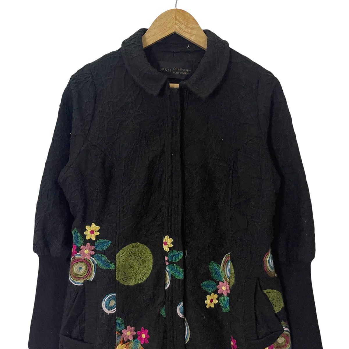 Japanese Brand Vintage Jacopass Embroidery Art Trench Jacket Size L / US 10 / IT 46 - 2 Thumbnail