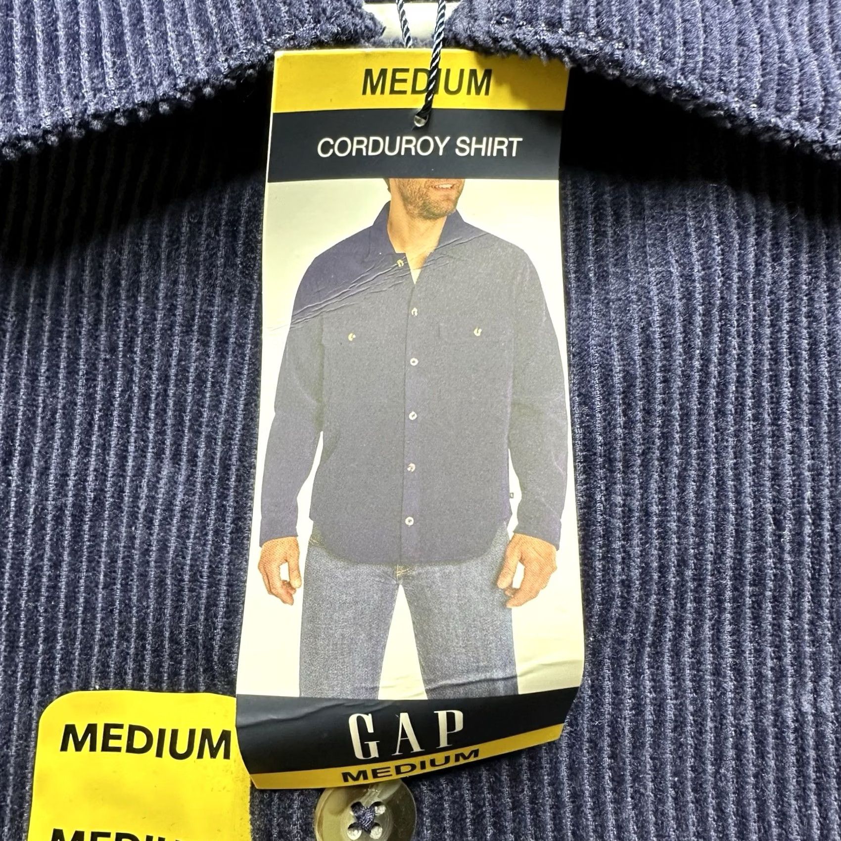 Gap Gap Shirt Mens Medium Navy Blue Corduroy Long Sleeve Button Up Size US M / EU 48-50 / 2 - 4 Thumbnail