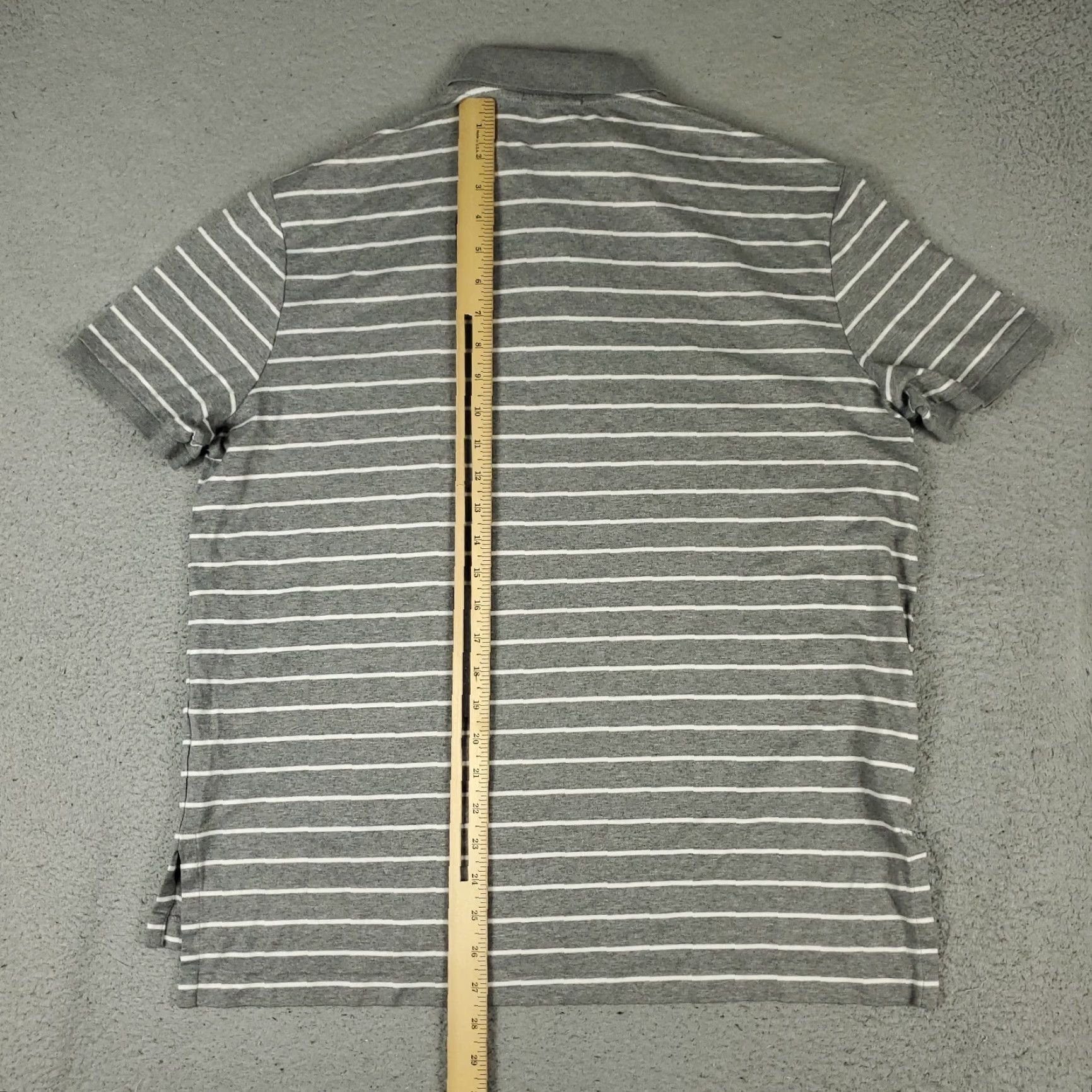 Ralph Lauren Ralph Lauren Polo Shirt Mens L Gray Stripe Pima Soft Touch Pony Short Sleeve Size US L / EU 52-54 / 3 - 4 Thumbnail