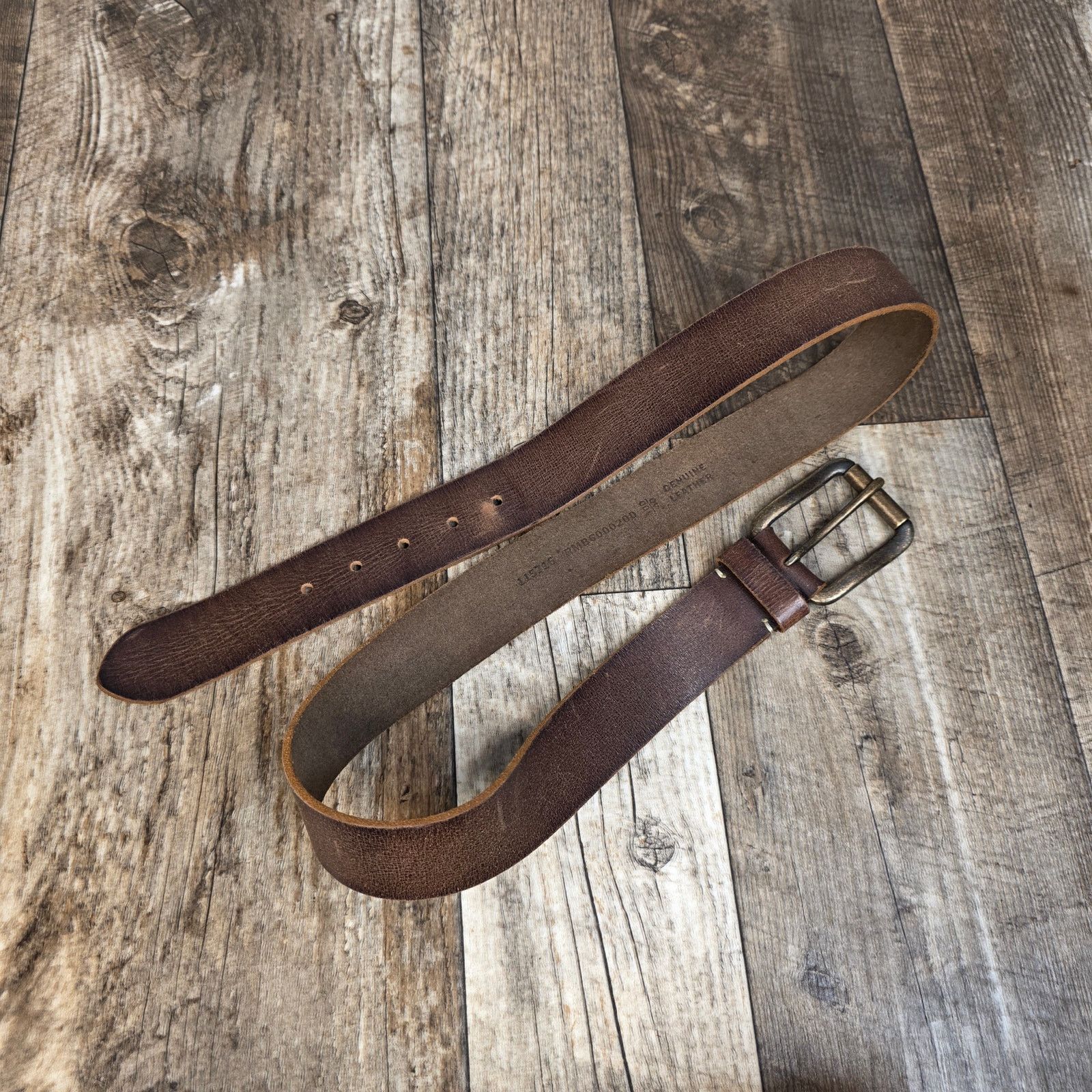Vintage Vintage Brown Genuine Leather Belt Vintage Distressed Wester Size 40 - 4 Thumbnail