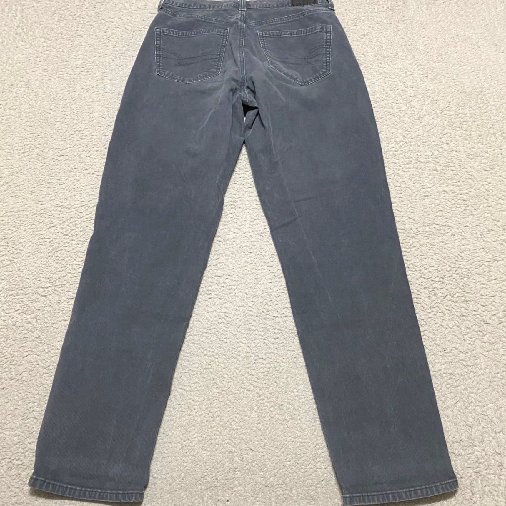 American Eagle Outfitters VINTAGE American Eagle Womens Jeans Gray Corduroy High Rise 2 Mom Regular 27x27.5 5-Pocket Design Cotton Spandex Size 26" / US 2 / IT 38 - 2 Thumbnail