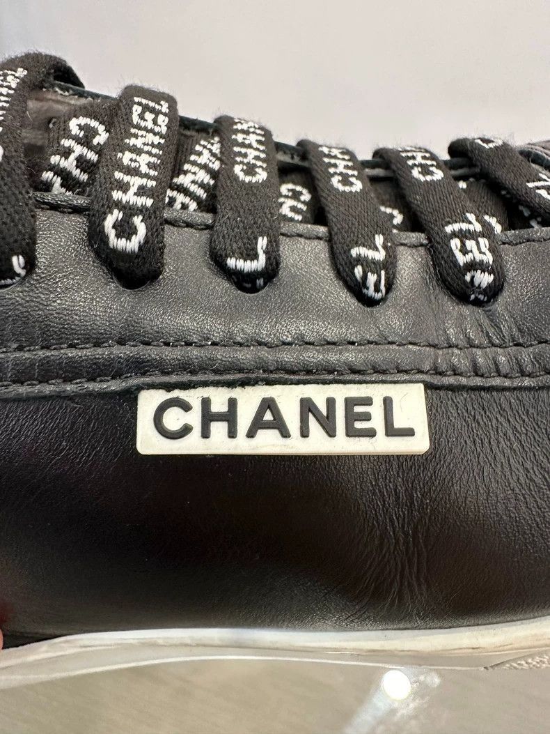 Chanel Chanel Black Logo Sneakers for Women -2505 Size US 7 / EU 40 - 8 Thumbnail