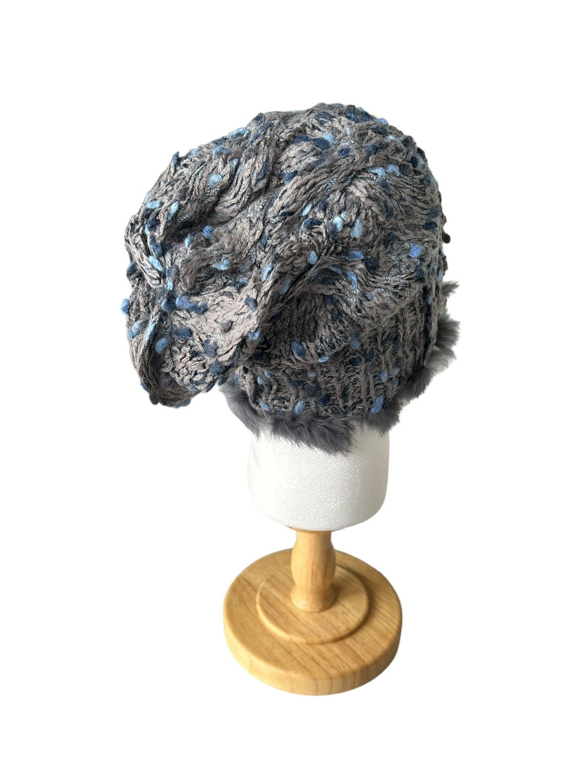 14th Addiction × Japanese Brand Punk Bondage Style Knitted fur Beanie Hats Size ONE SIZE - 5 Thumbnail