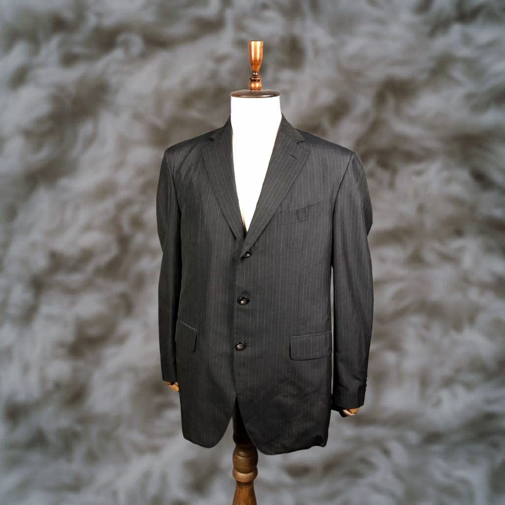 Boglioli Boglioli Blazer Silk Men 54 Black Striped Shirt? Size 54R - 1 Thumbnail