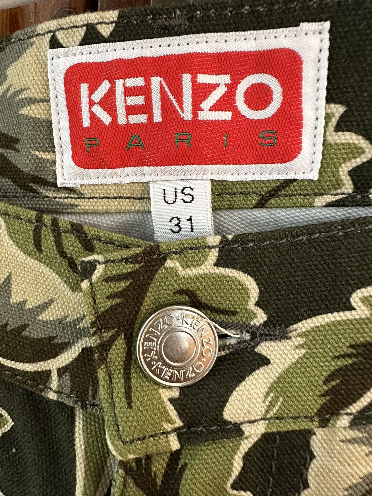 Kenzo × Nigo Kenzo Botan Floral-print Loose-fit Jeans In Dark Khaki Size US 31 - 2 Thumbnail