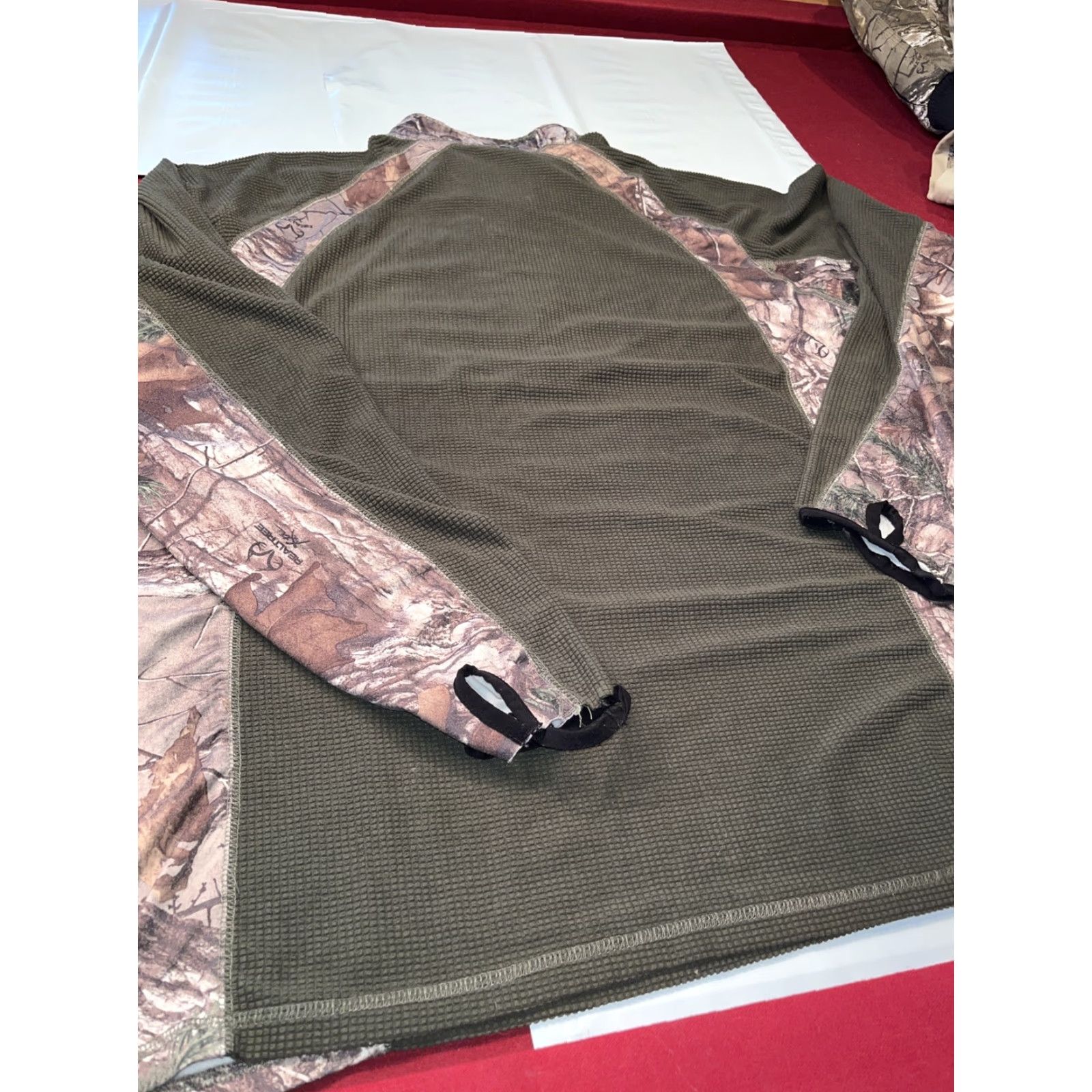 Olive Bushmaster 2XL Shirt Olive Green Thermal Knit 1/2 Zip Camo Long Sleeve Hunting Mens Shirt Size US XXL / EU 58 / 5 - 4 Thumbnail