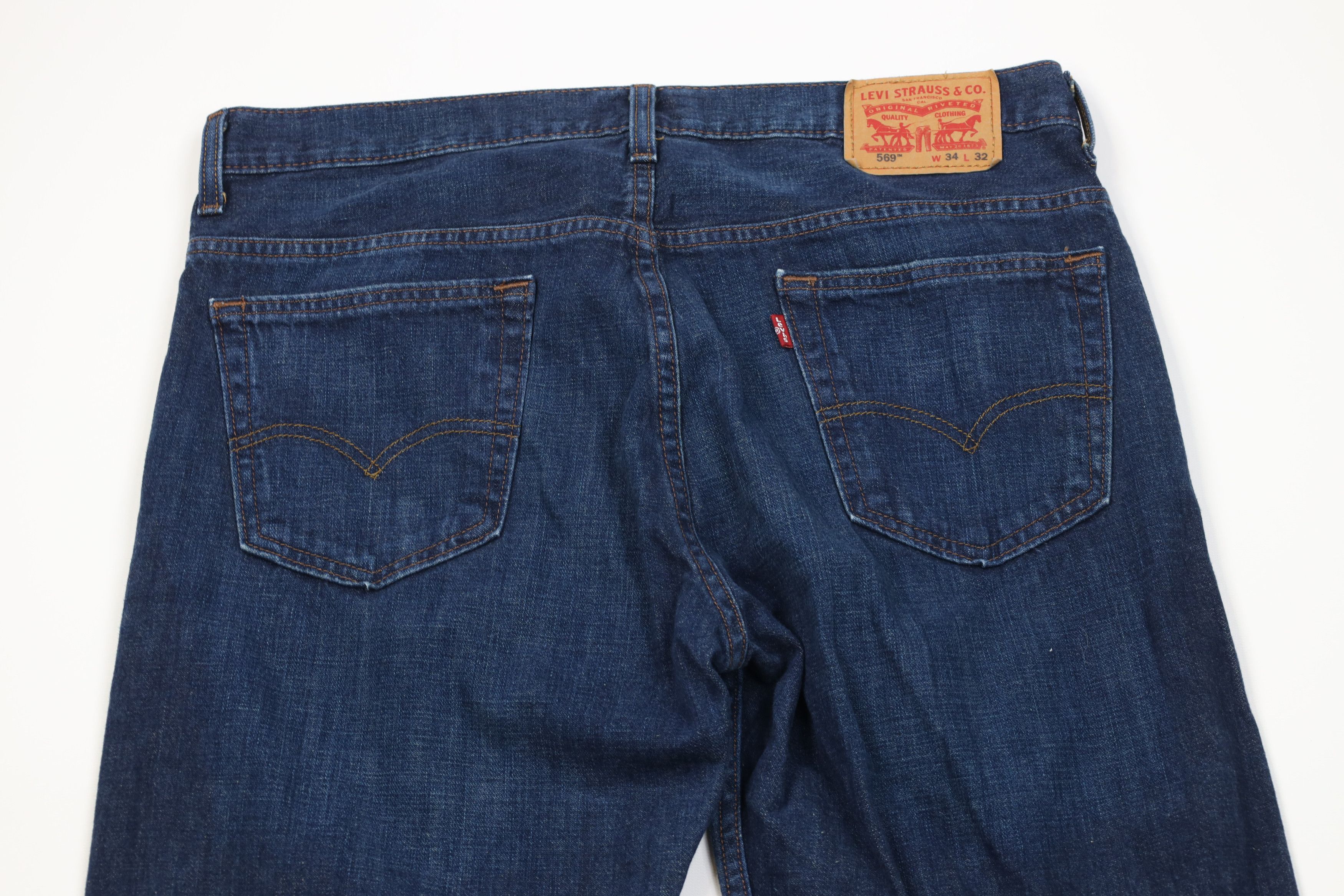 Levi's Vintage Y2K Levis 569 Loose Fit Straight Wide Leg Jeans Blue Size US 34 / EU 50 - 10 Thumbnail